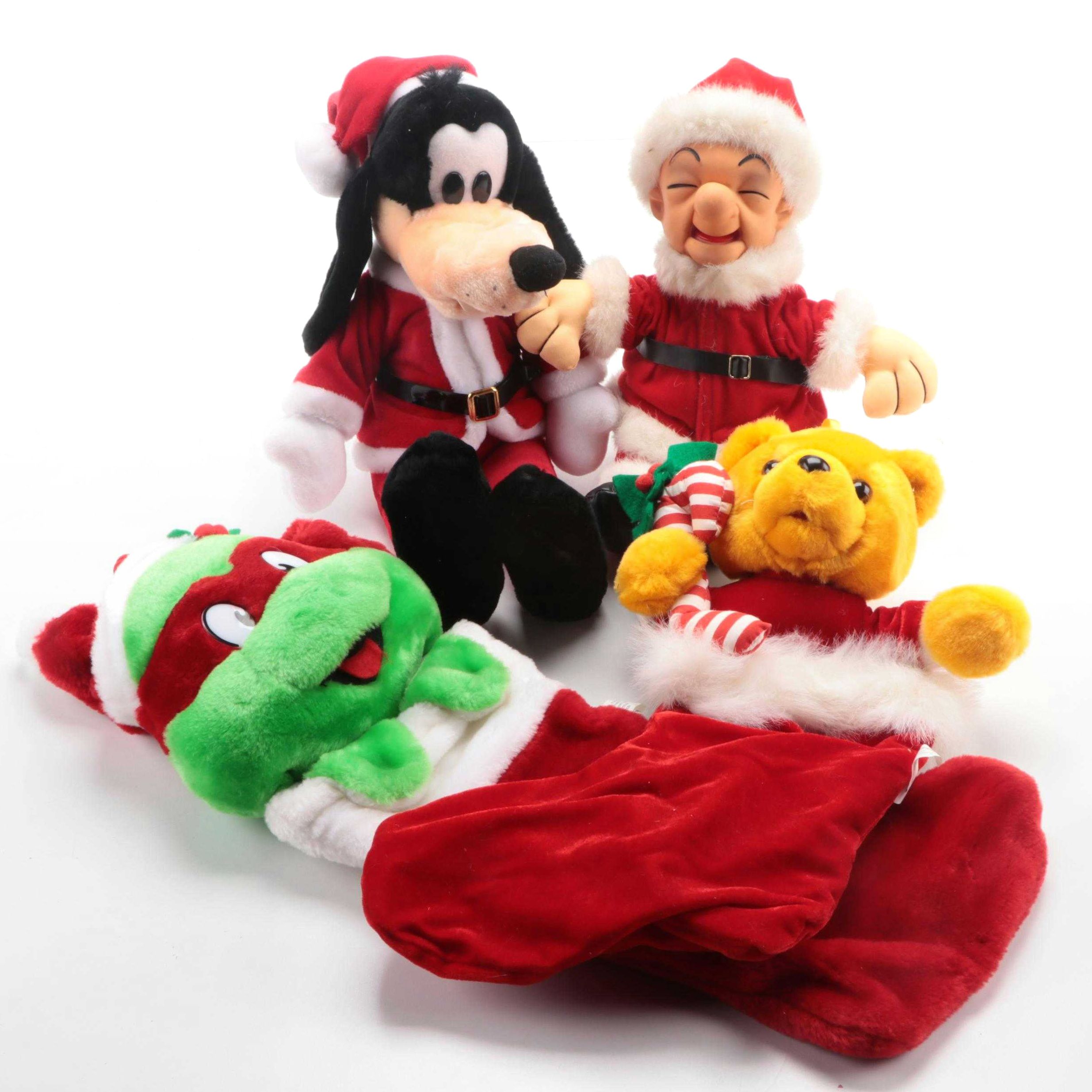 Cuddle Wit "Mr. Magoo Santa" Plush with Santa Goofy Doll and Character Stockings