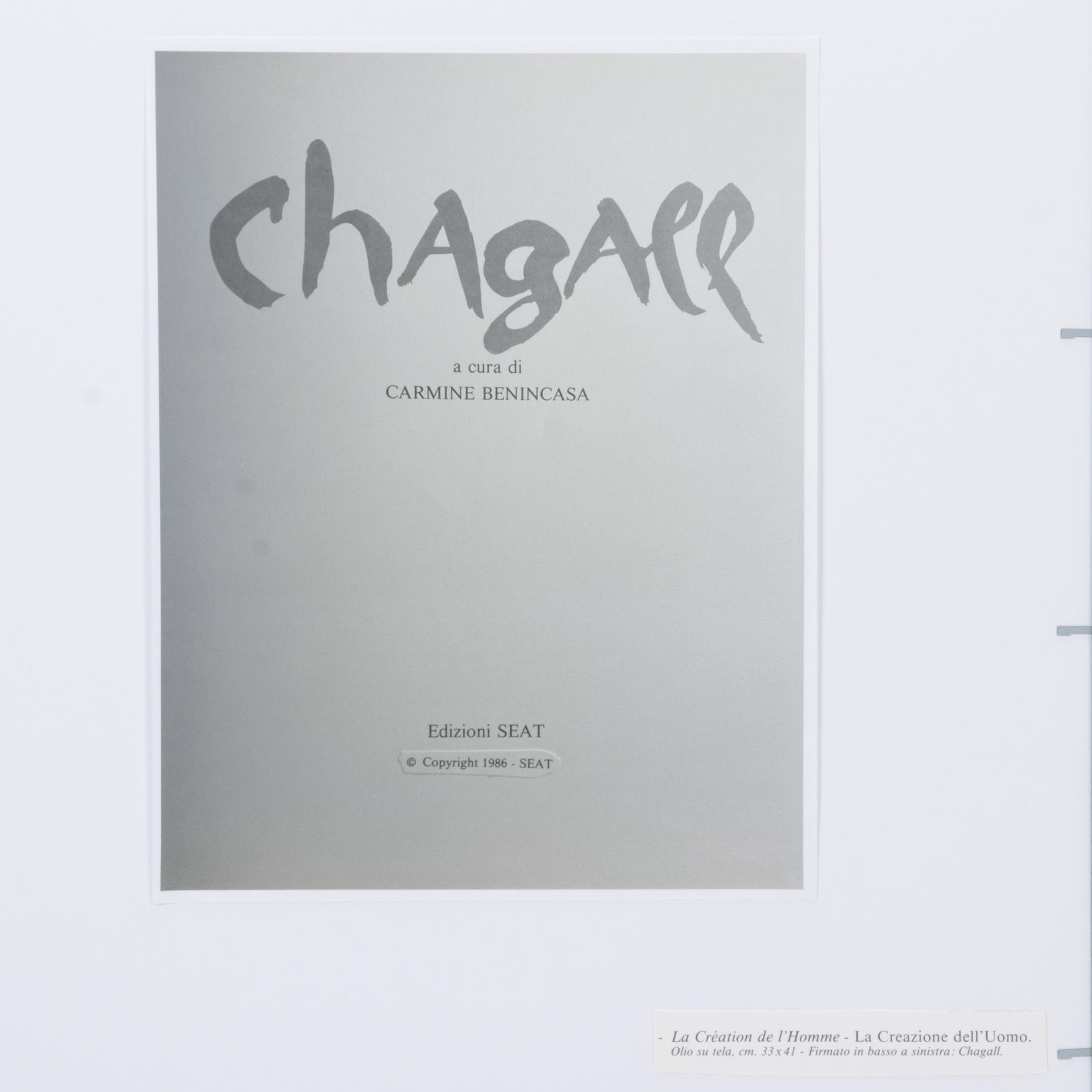 Color Lithograph After Marc Chagall "La Creation de l'Homme," 1986