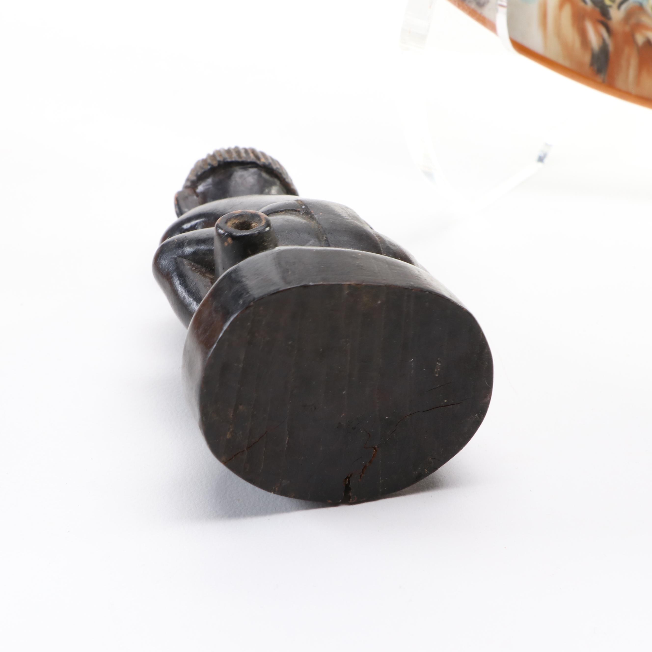 Limoges Haviland "Peaceable Kingdom" Porcelain Plate with Carved Wood Figurines