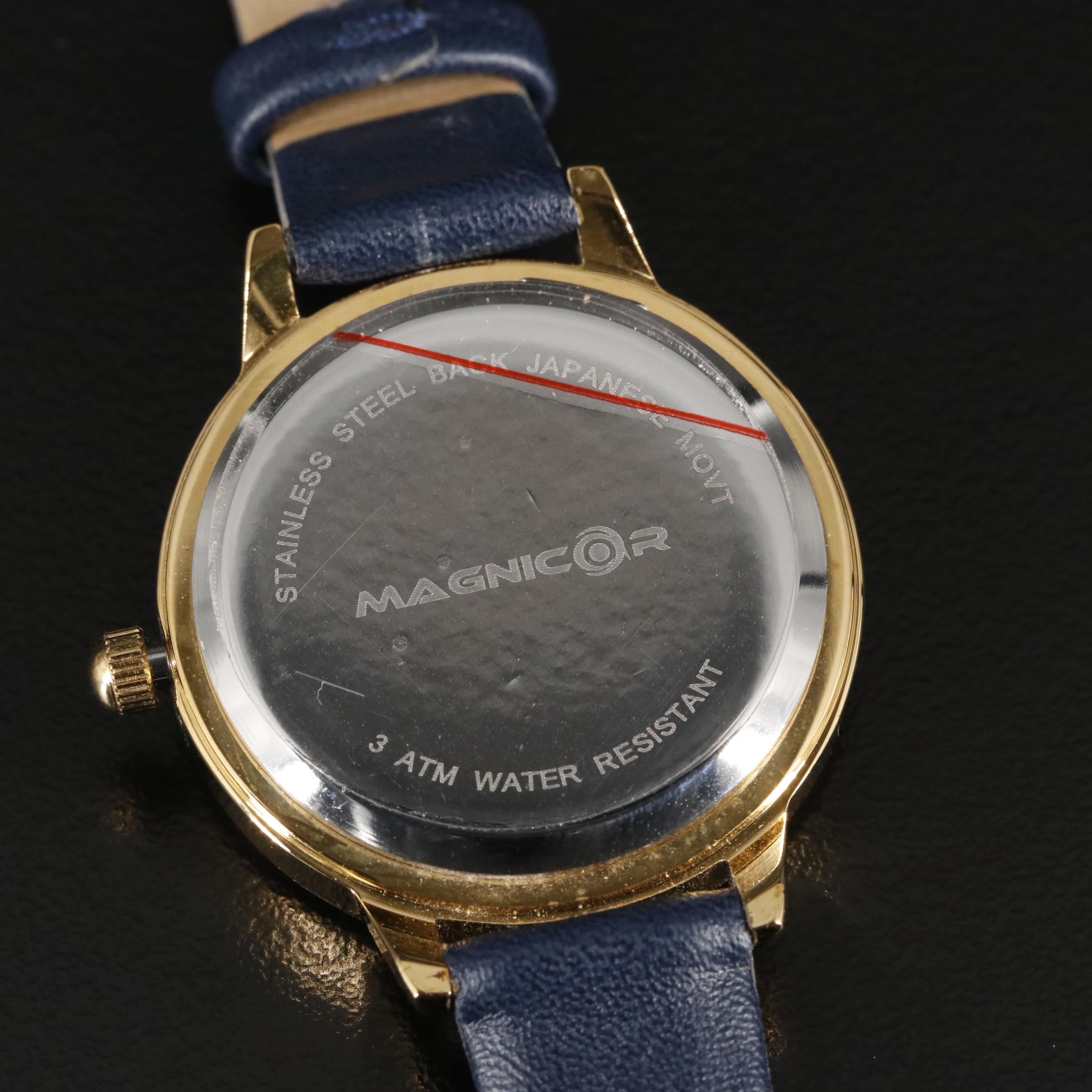 Magnicor Quartz Watch with Flower Dial and Swarovski Crystal Accent