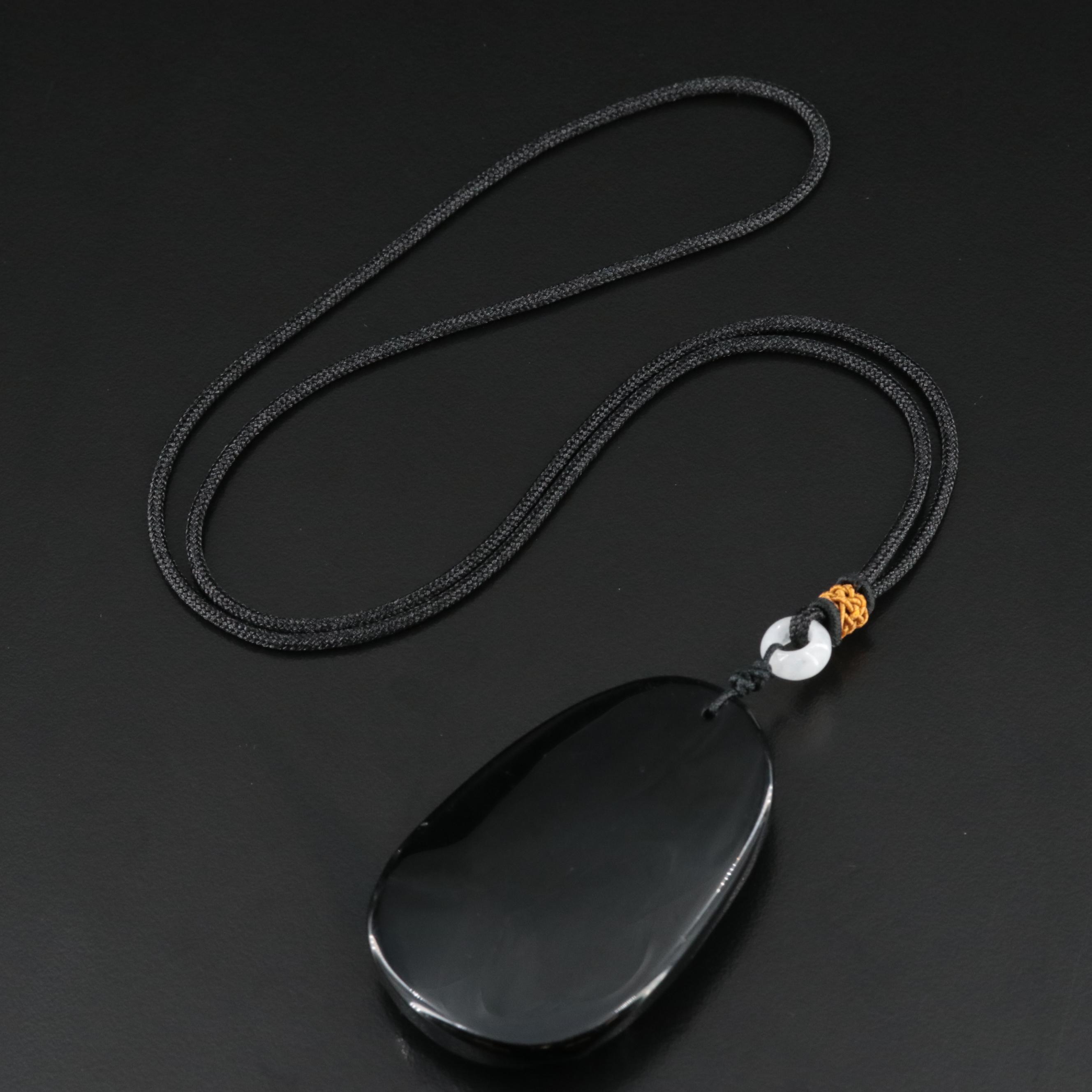 Guan Yin Pendant Necklace with Jadeite Accent