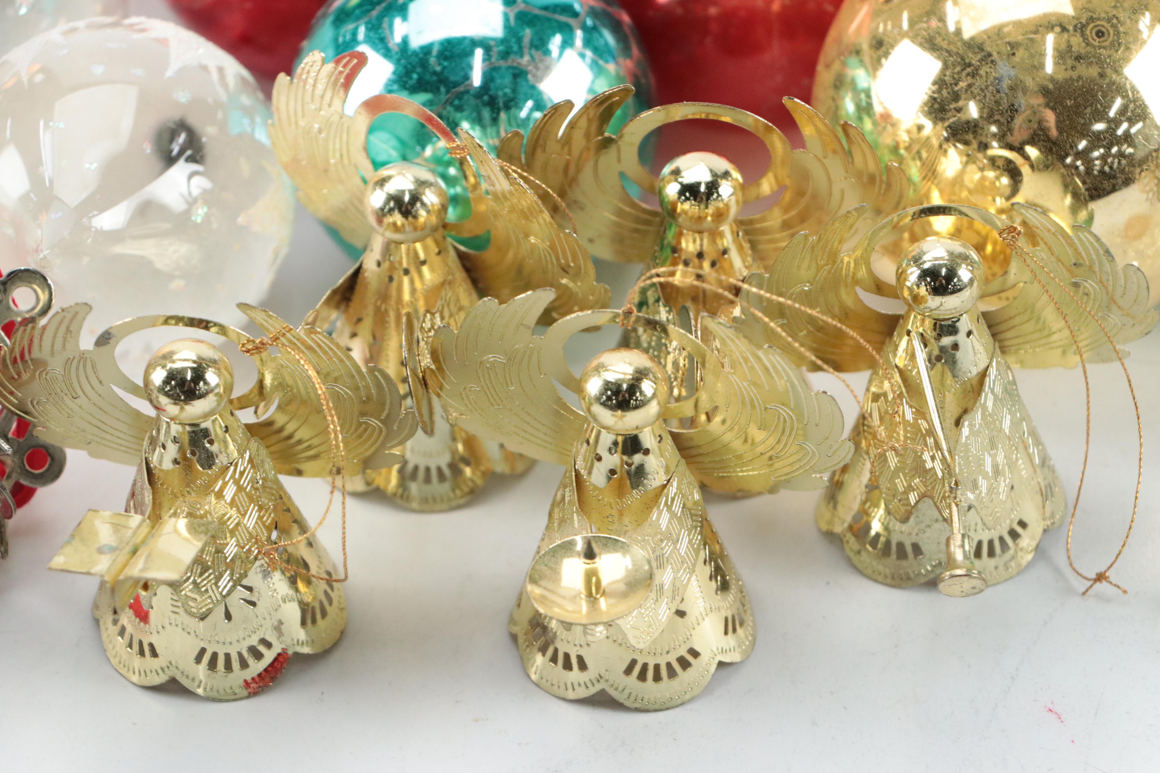 Silvered Glass, Metal and Other Christmas Ornaments