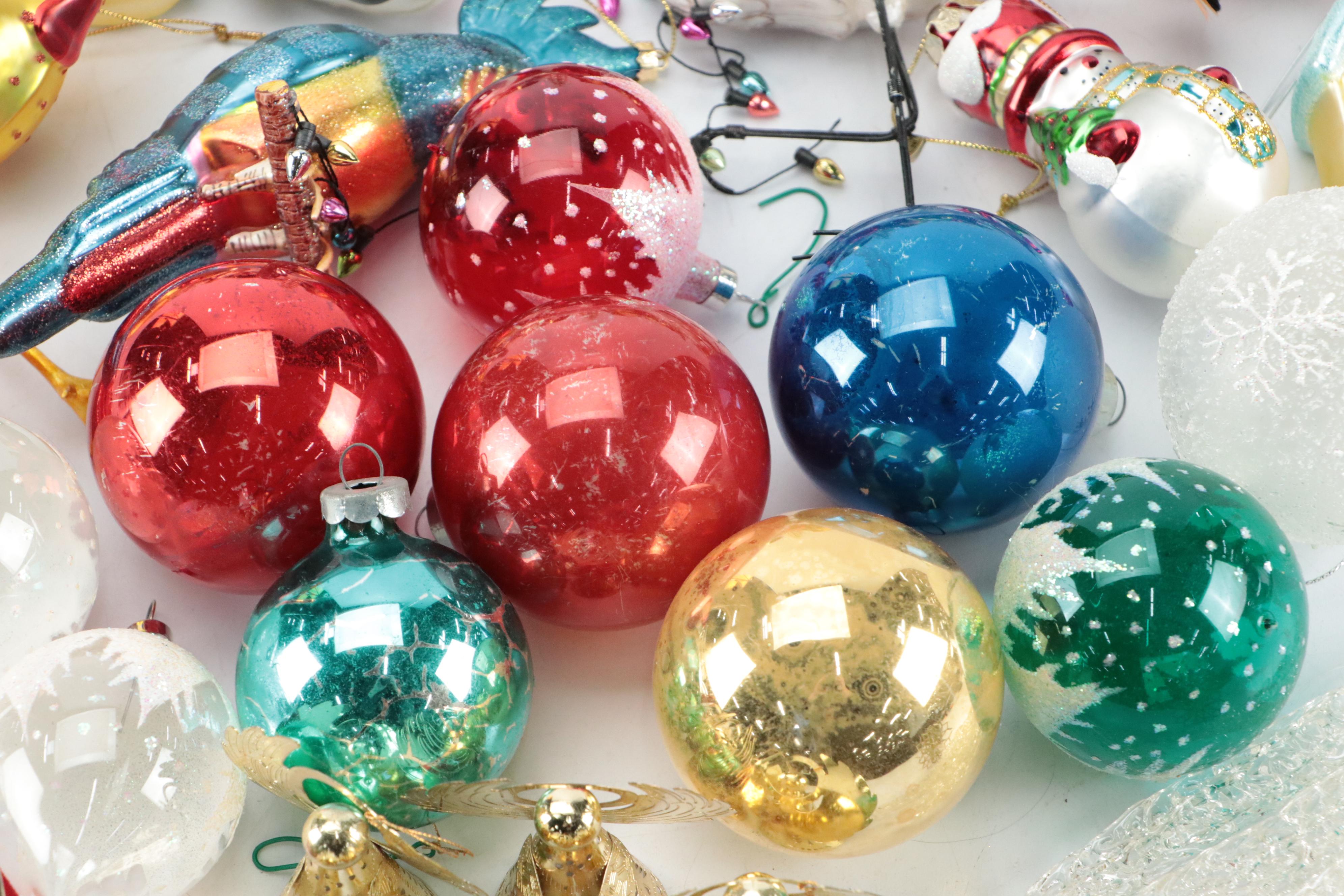 Silvered Glass, Metal and Other Christmas Ornaments
