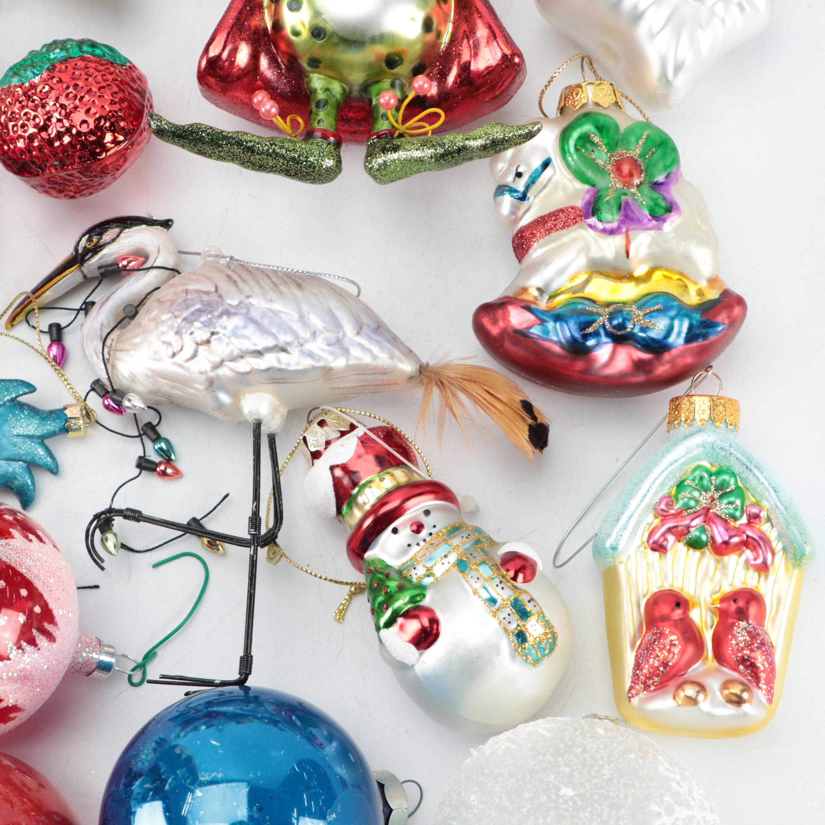 Silvered Glass, Metal and Other Christmas Ornaments