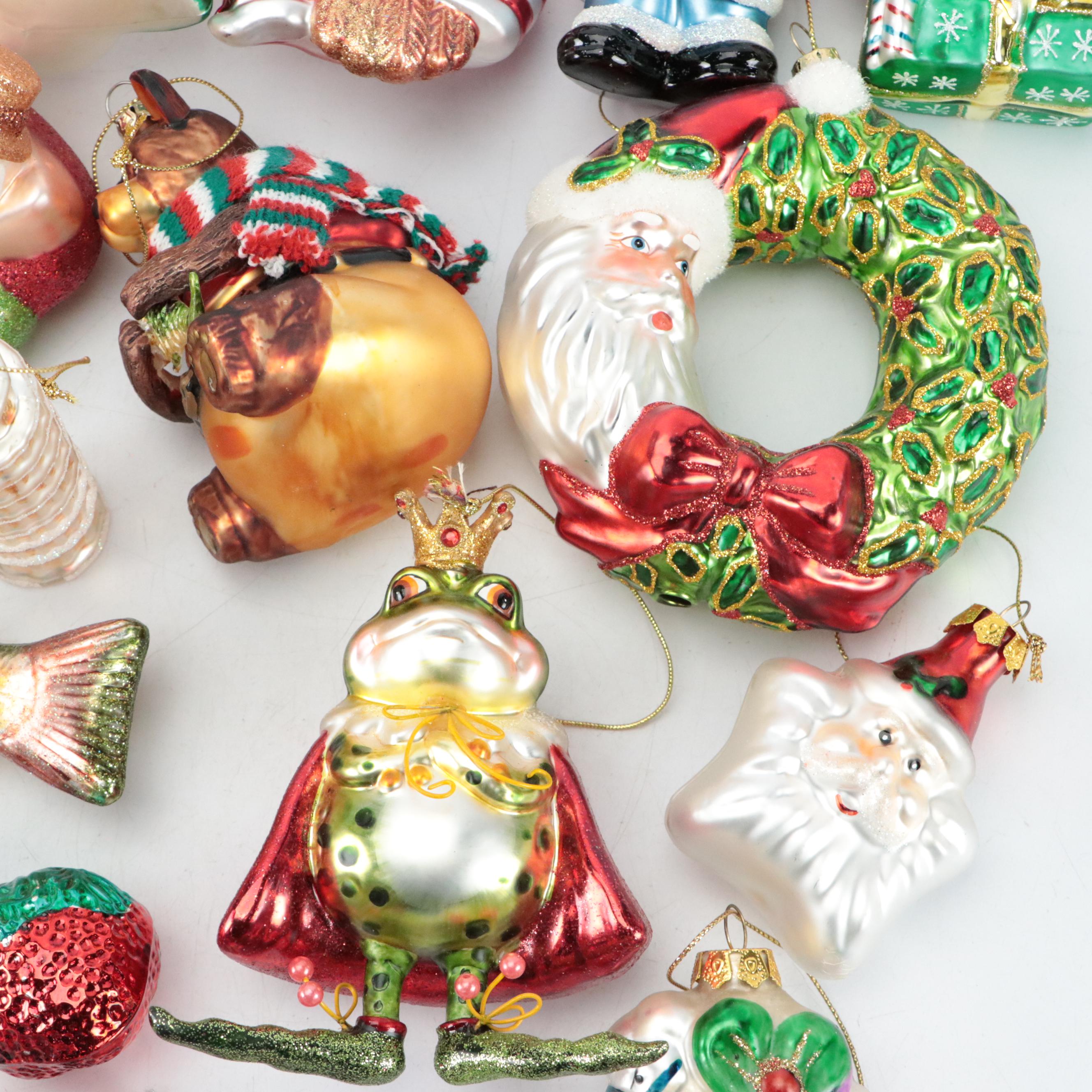 Silvered Glass, Metal and Other Christmas Ornaments