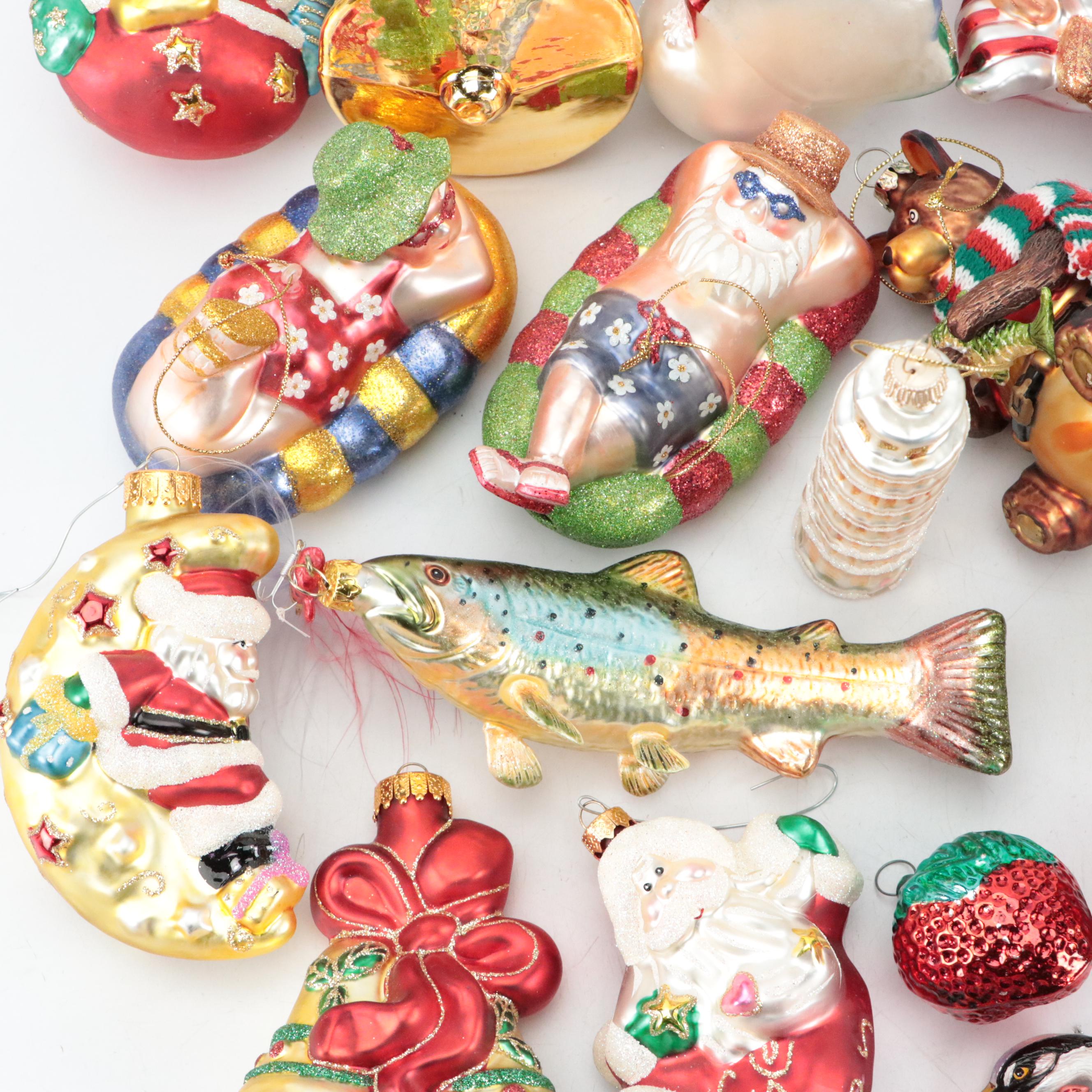 Silvered Glass, Metal and Other Christmas Ornaments