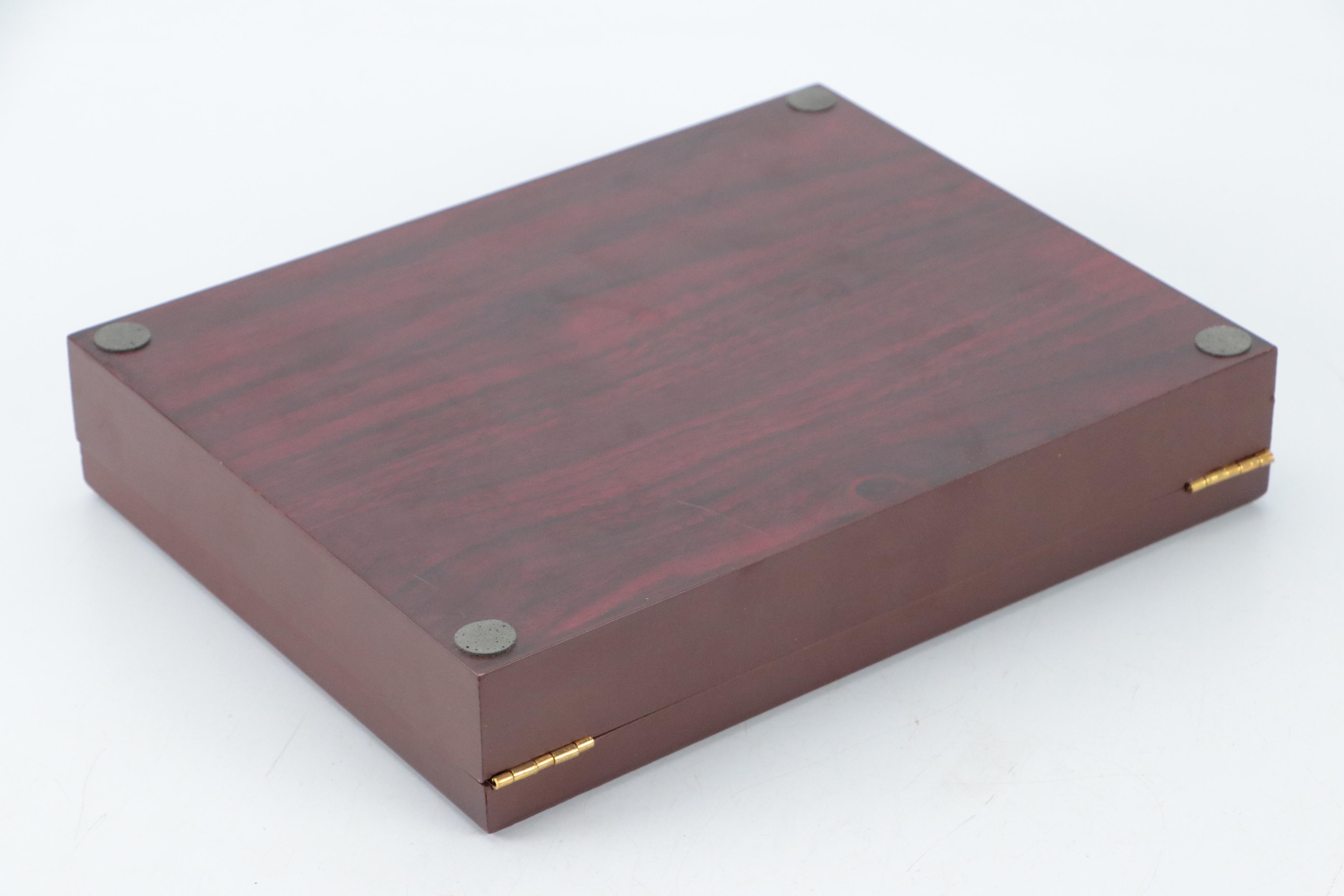 Cedar Lined Humidor With Cigar Cutter, Hip Flask and Cigar Tube Set