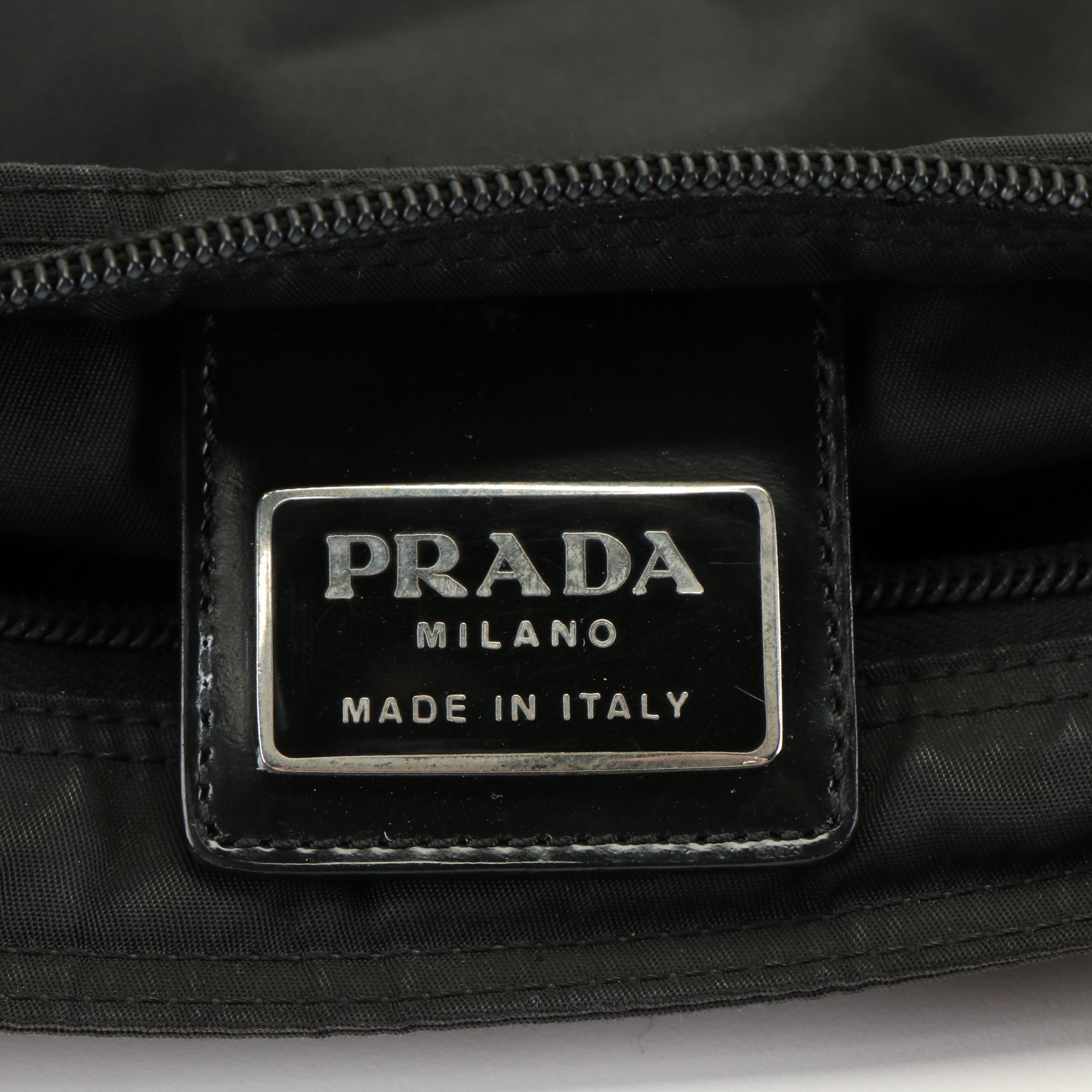 Prada Black Tessuto Nylon Flat Crossbody Bag