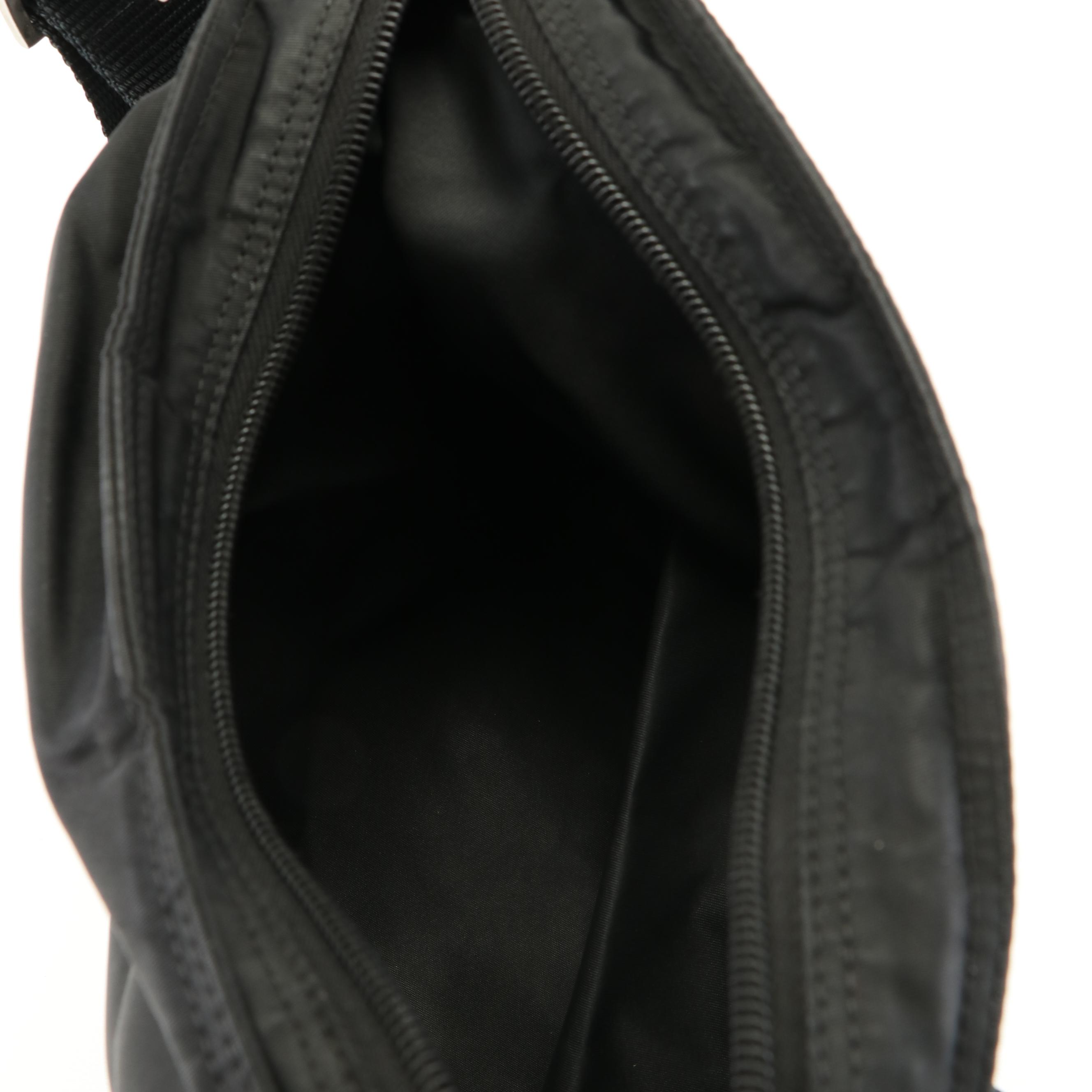Prada Black Tessuto Nylon Flat Crossbody Bag