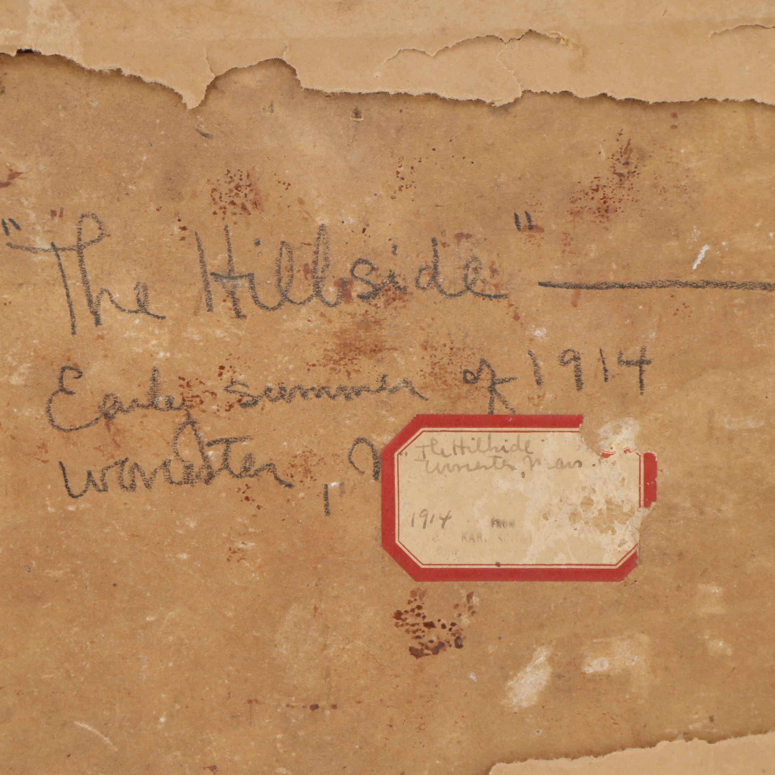 Karl Schmidt Oil Landscape Painting "At the Edge of the Woods," 1914