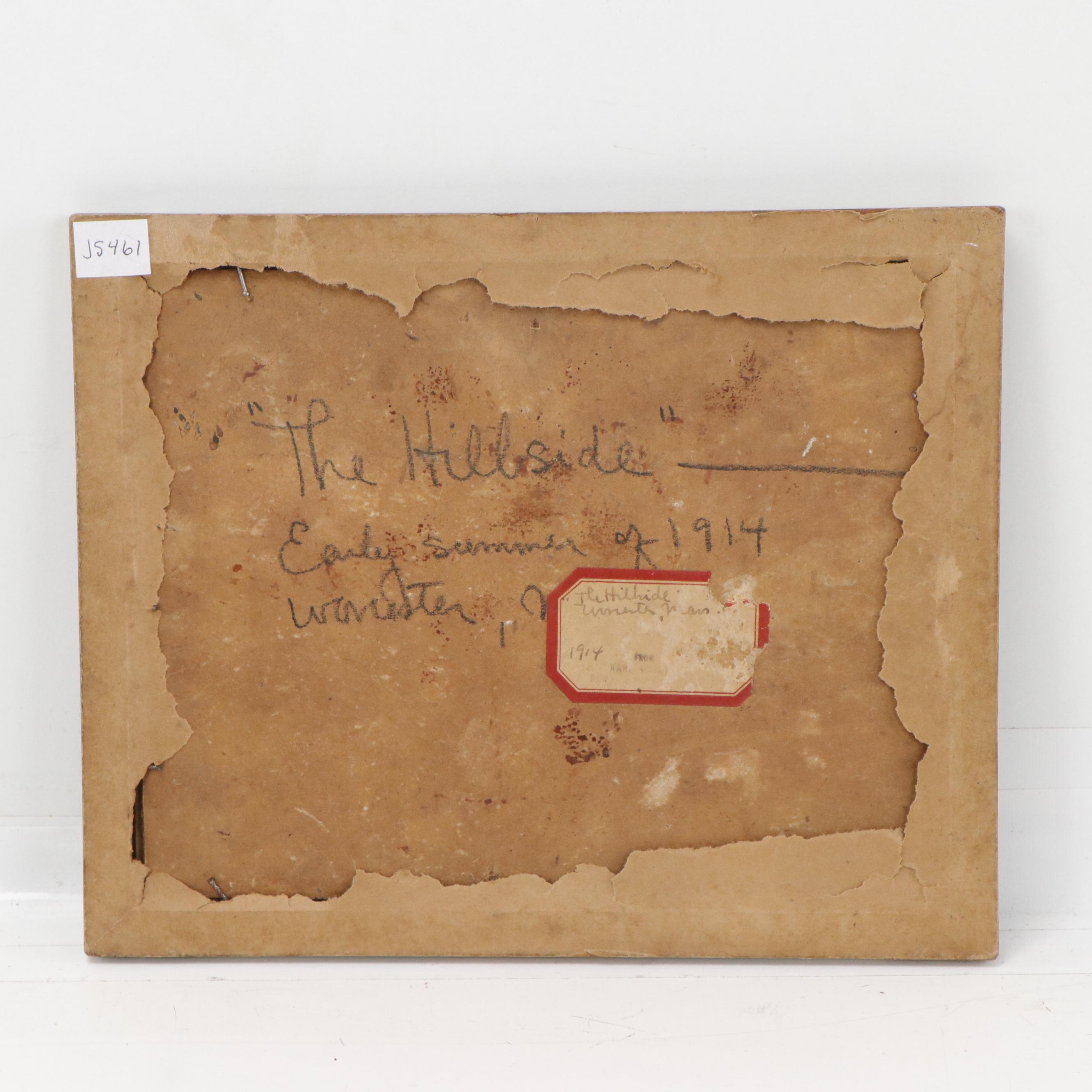 Karl Schmidt Oil Landscape Painting "At the Edge of the Woods," 1914