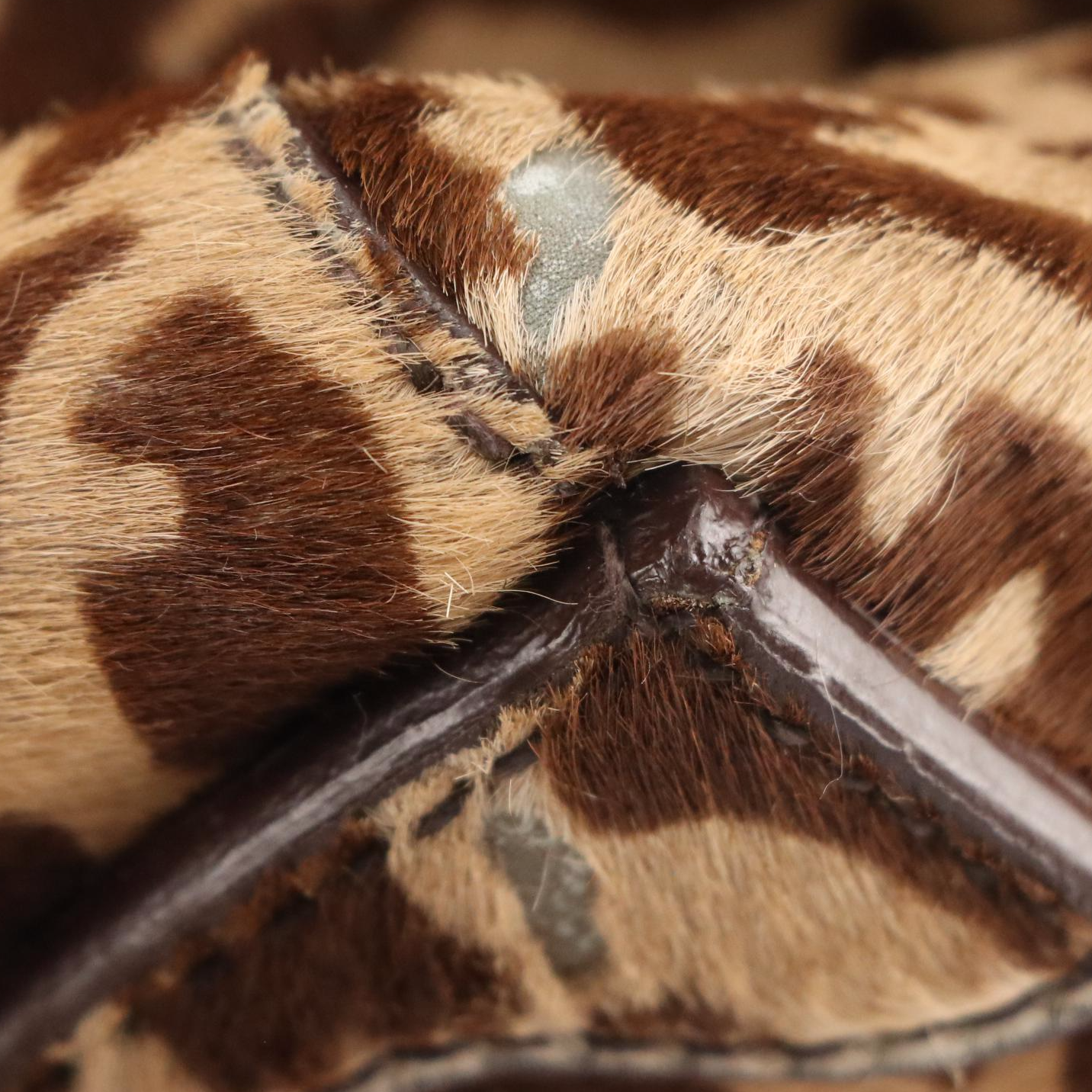 Prada Giraffe Print Calf Skin Push Lock Shoulder Bag