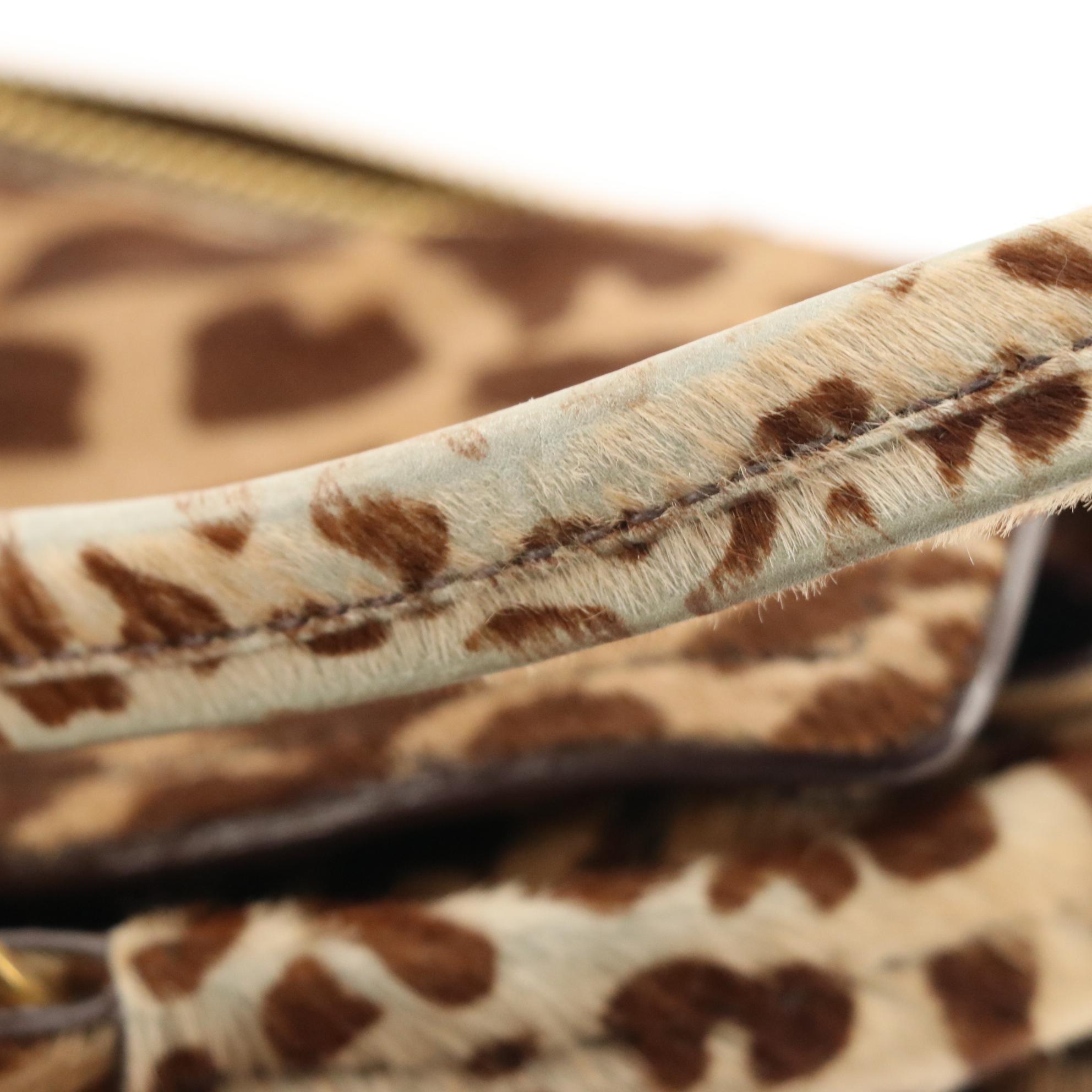 Prada Giraffe Print Calf Skin Push Lock Shoulder Bag