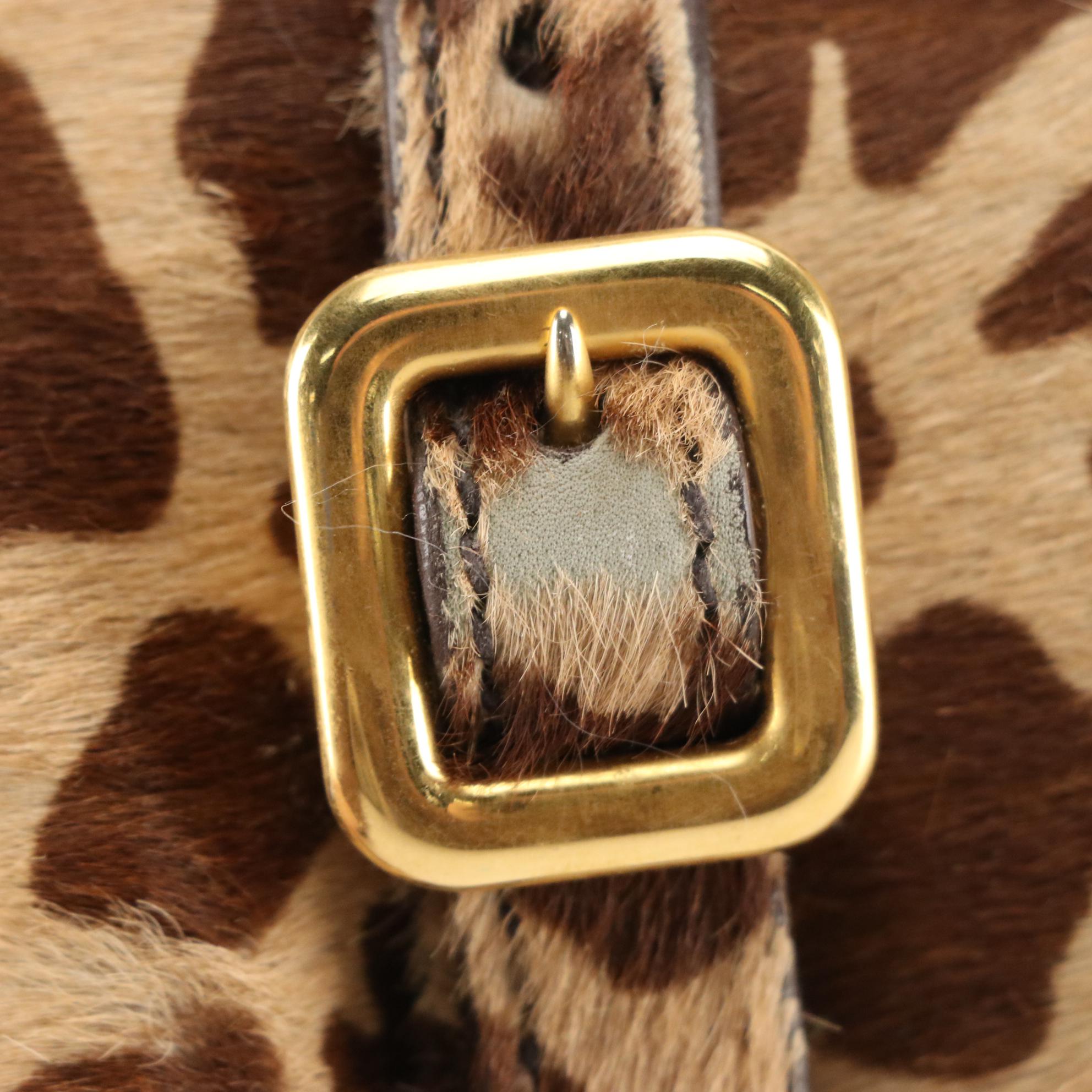 Prada Giraffe Print Calf Skin Push Lock Shoulder Bag