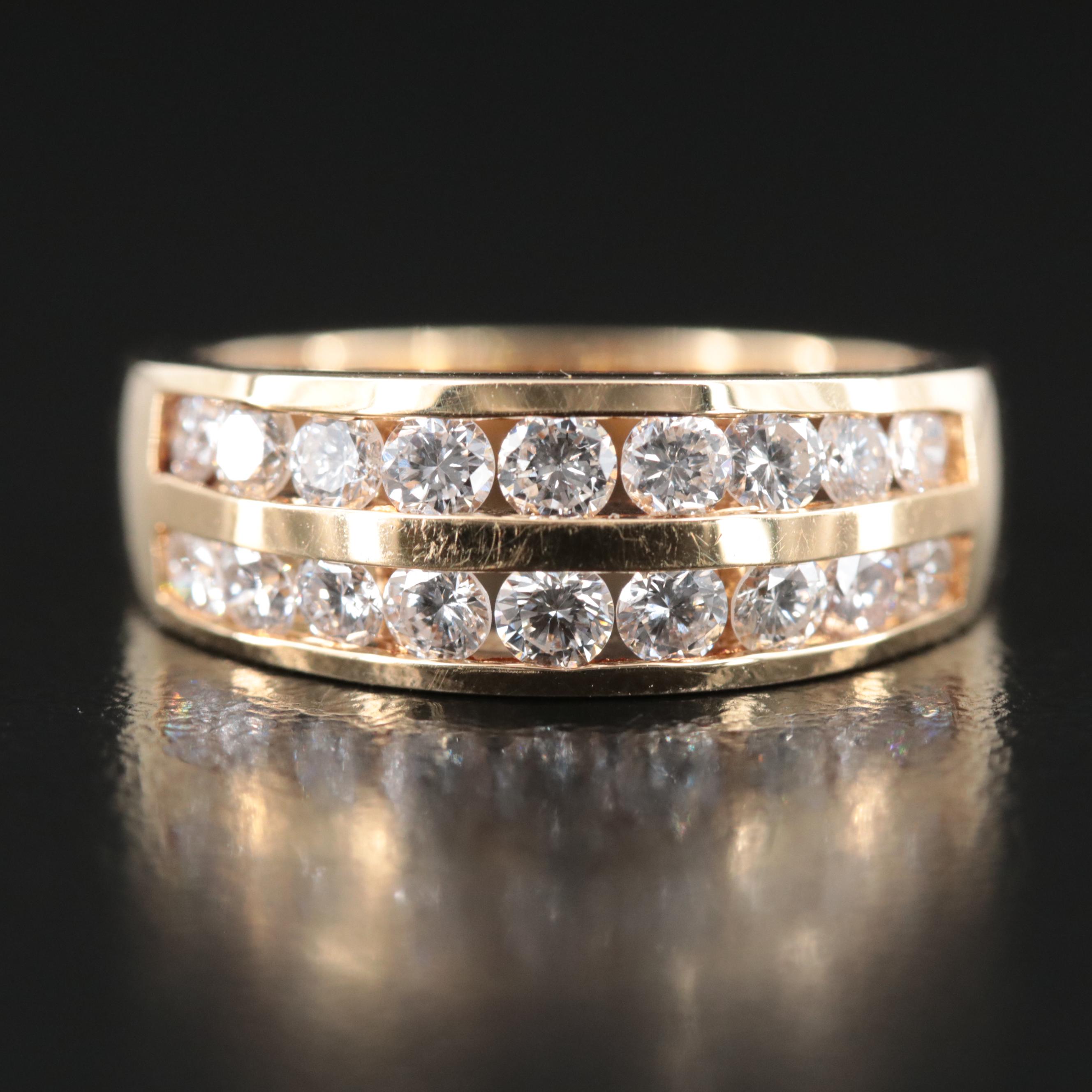 14K Double Row 0.85 CTW Diamond Ring