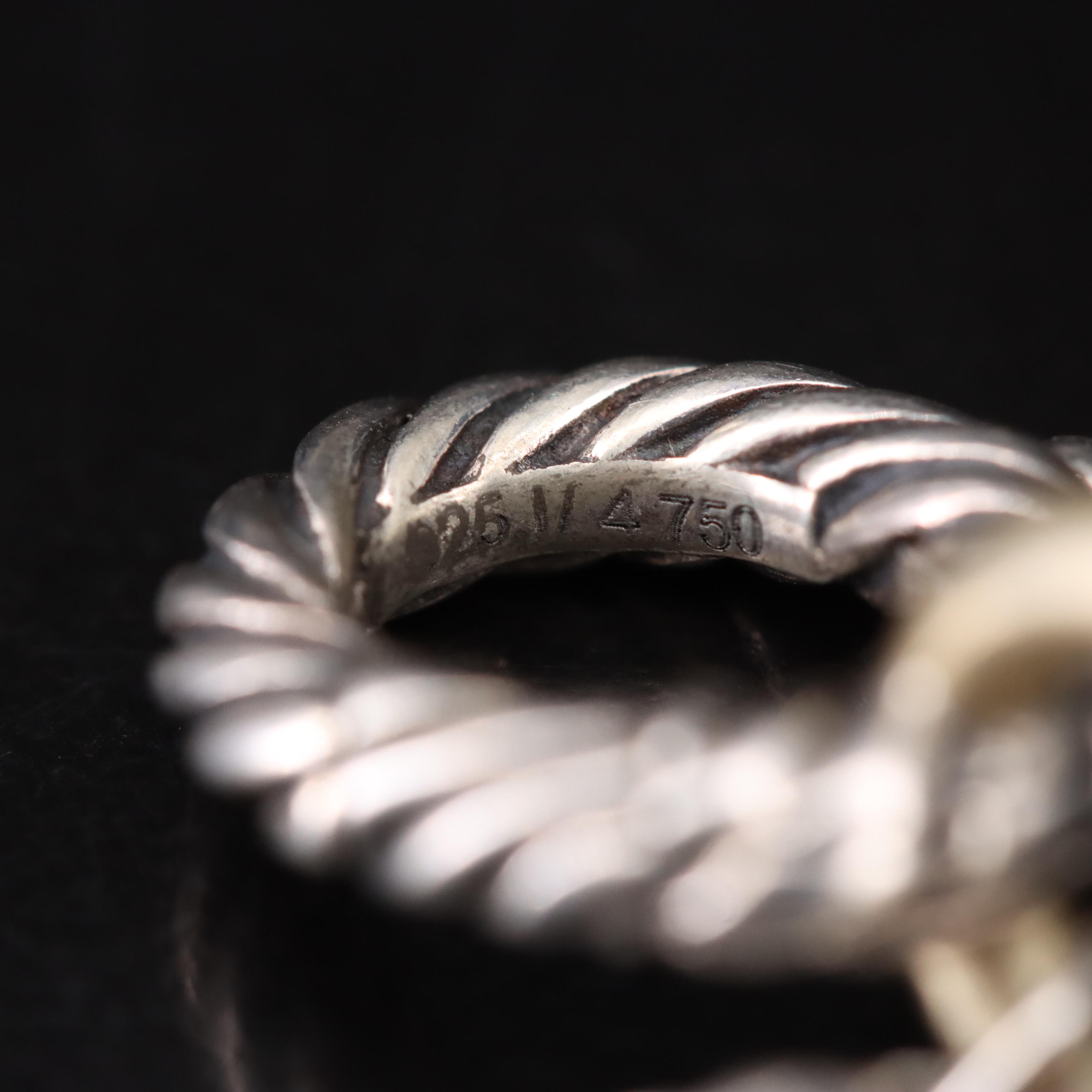 David Yurman Sterling and 18K Bonded Gold Accent Oval Link Bracelet