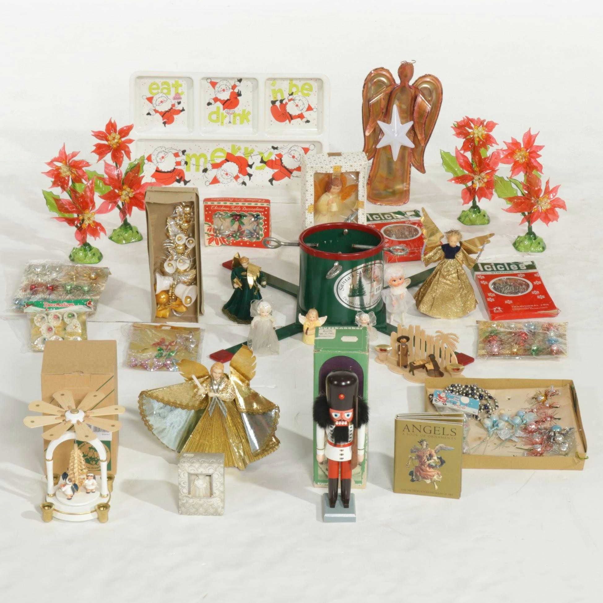 Heavy Duty Christmas Tree Stand, German Decorations, Tree Toppers and More