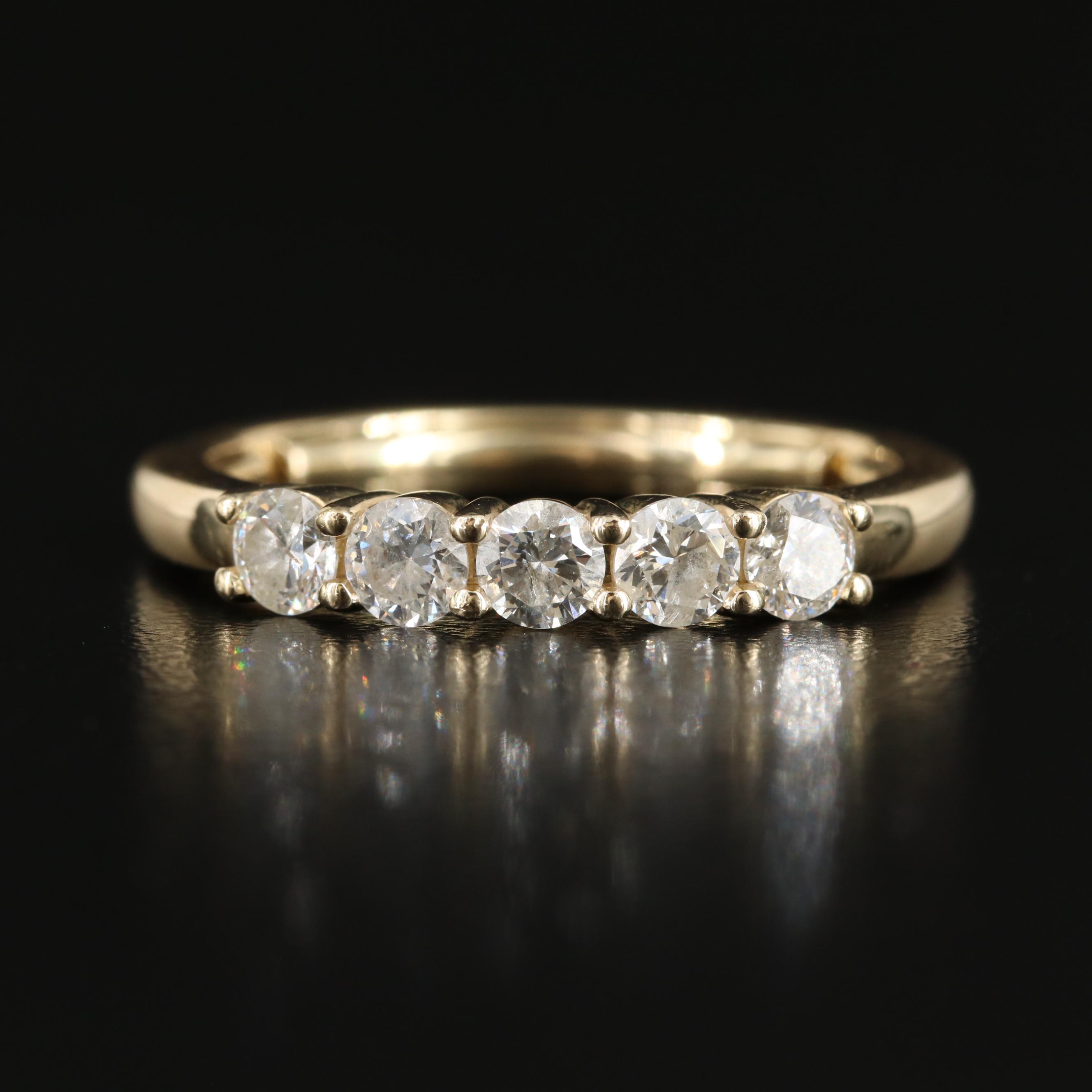 14K 1.00 CTW Diamond Five Stone Band