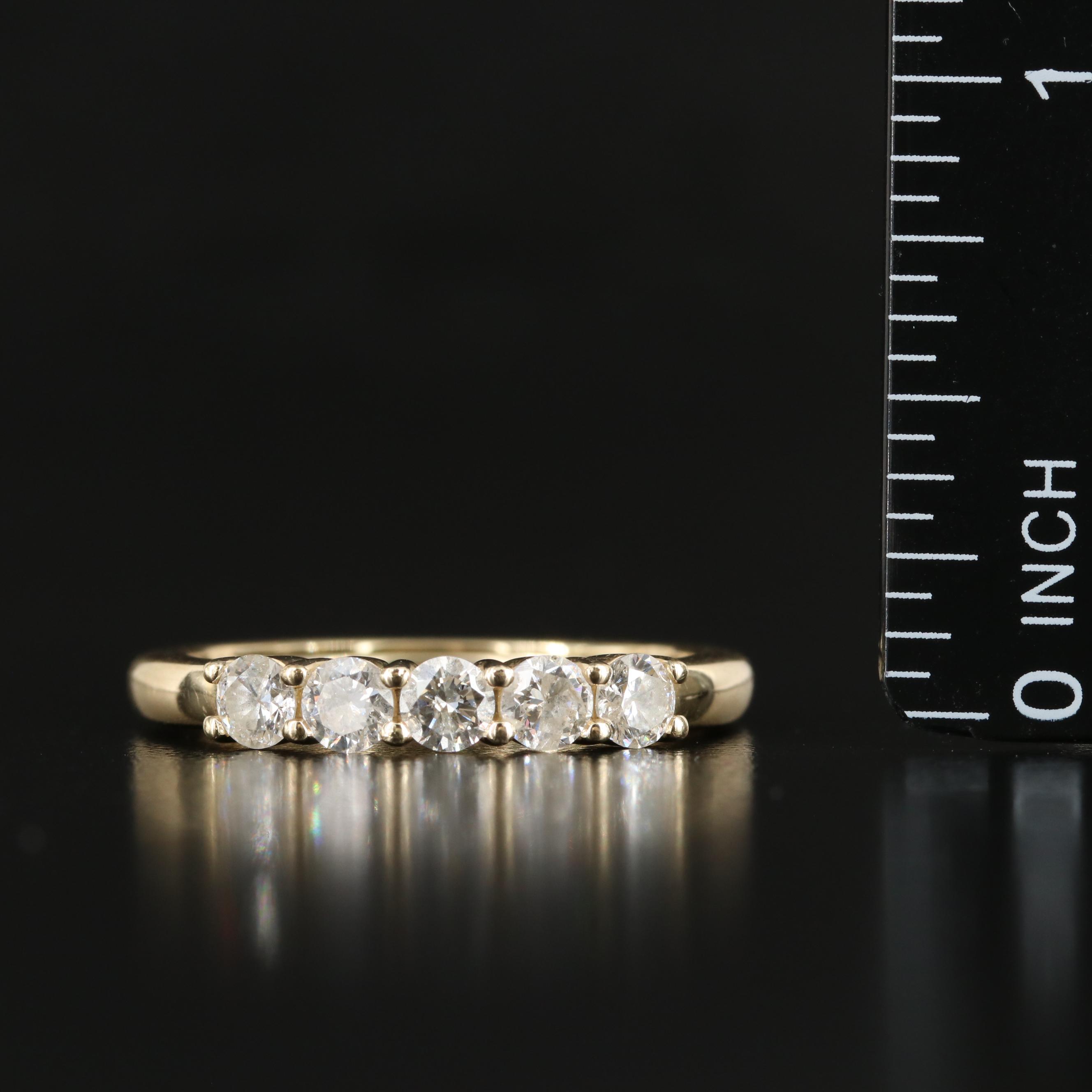 14K 1.00 CTW Diamond Five Stone Band