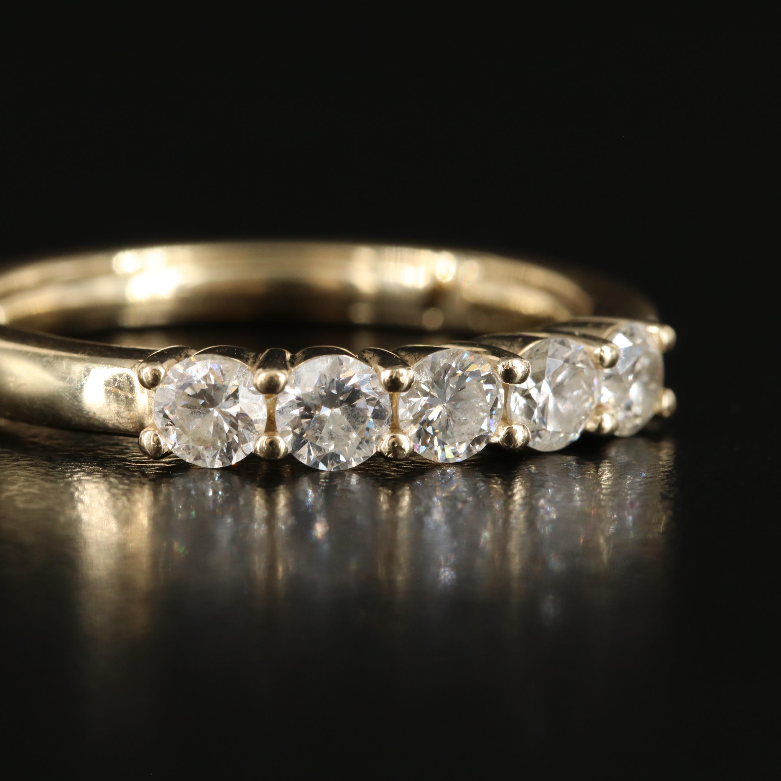 14K 1.00 CTW Diamond Five Stone Band