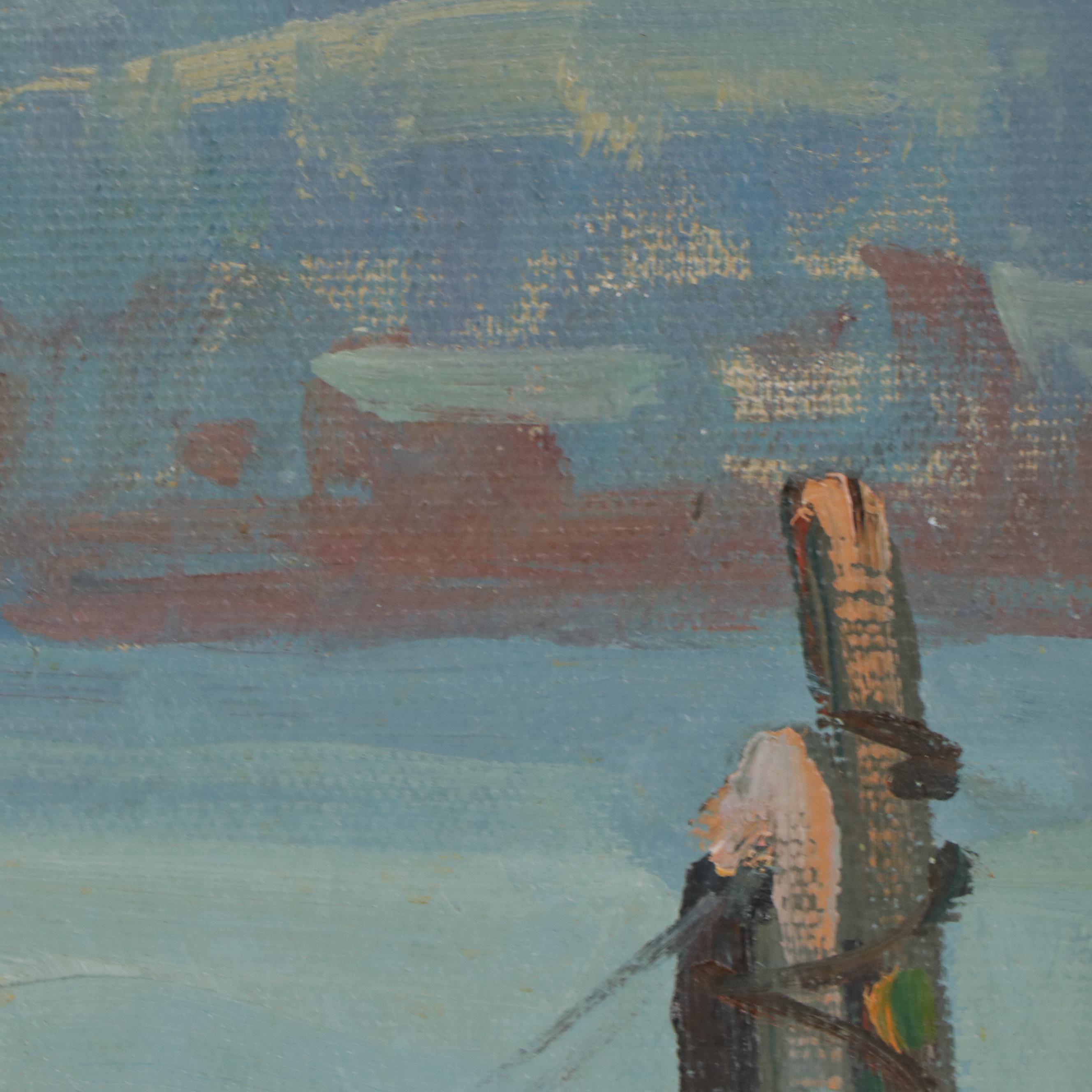 Maria Liszt Ship Oil Painting, Mid-20th Century