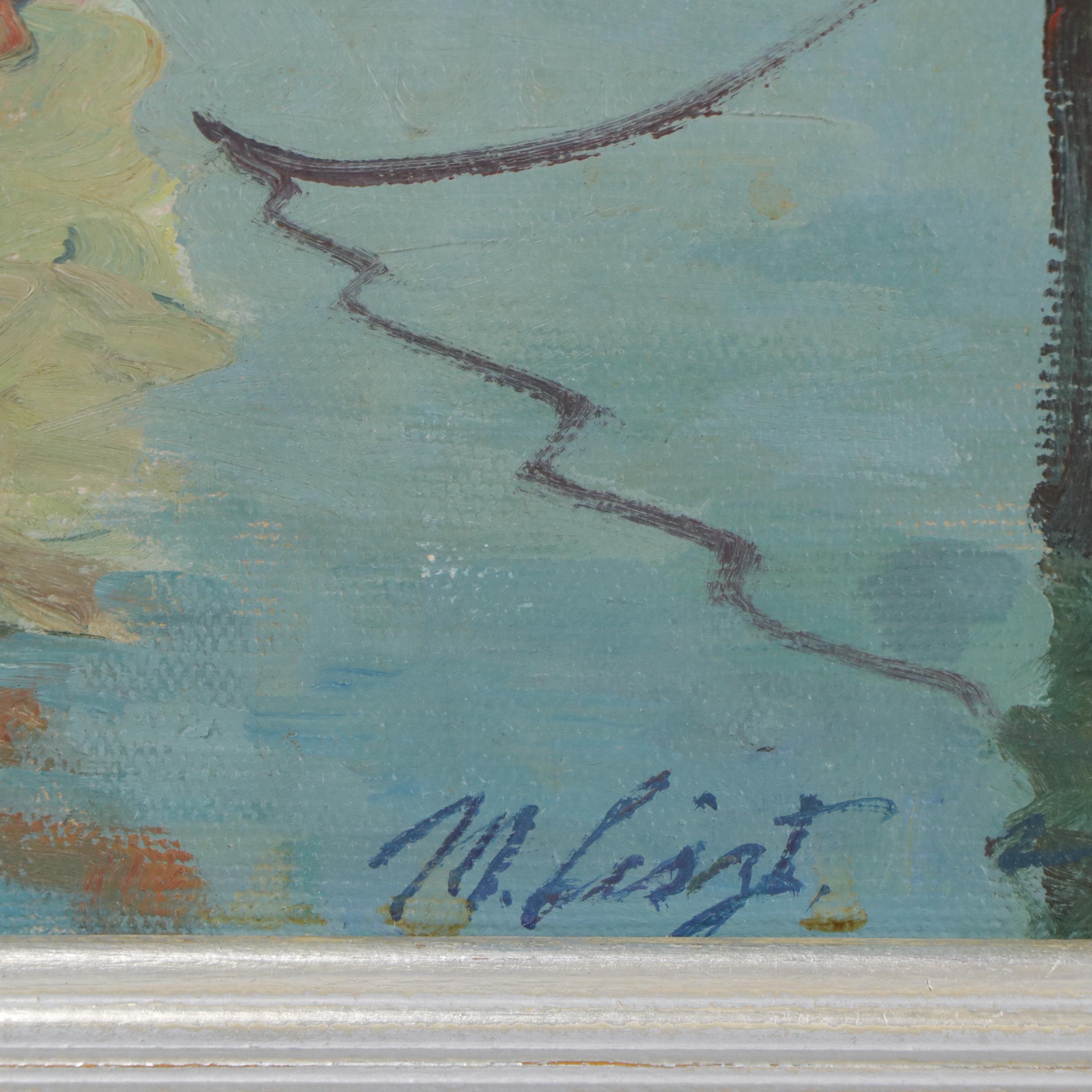 Maria Liszt Ship Oil Painting, Mid-20th Century