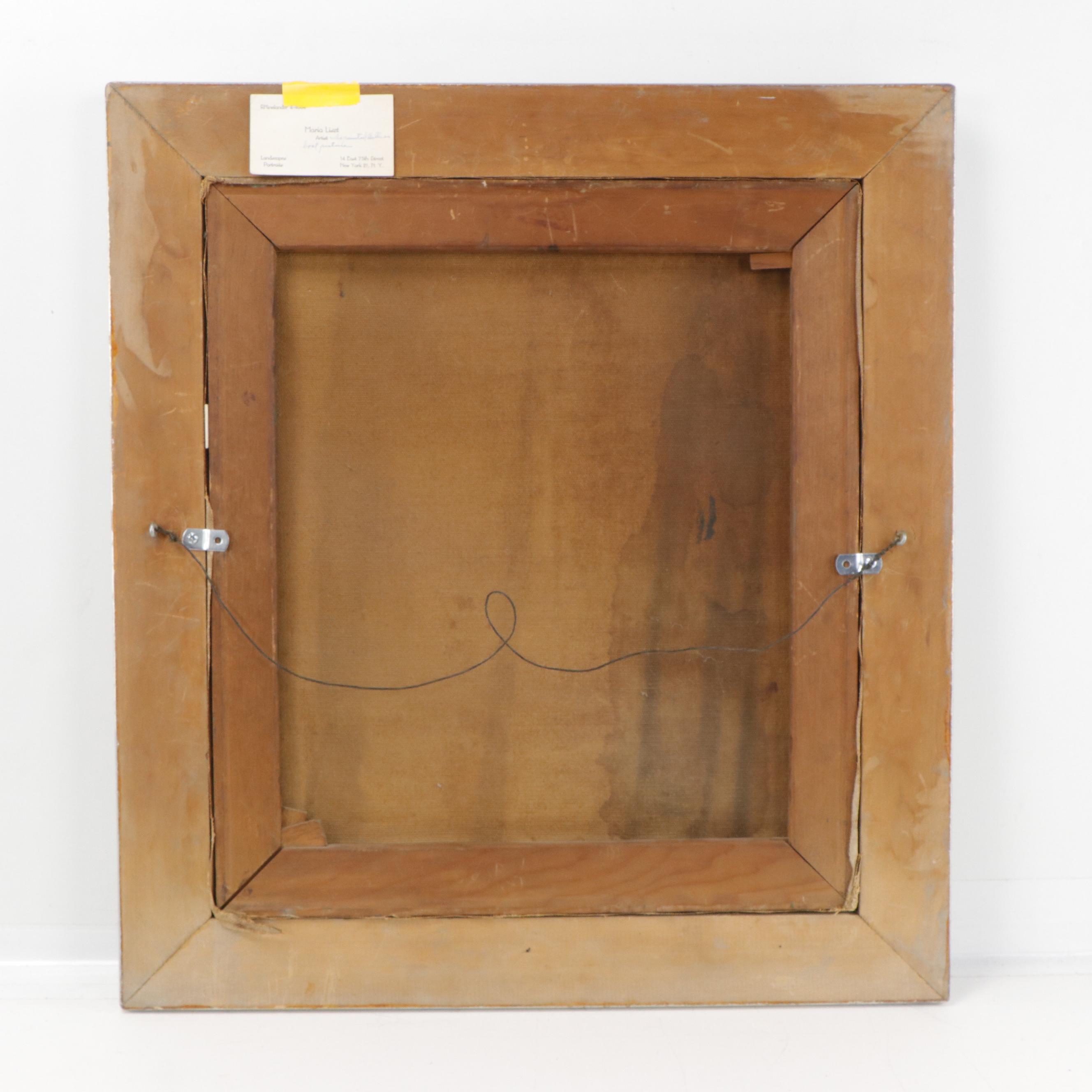 Maria Liszt Ship Oil Painting, Mid-20th Century