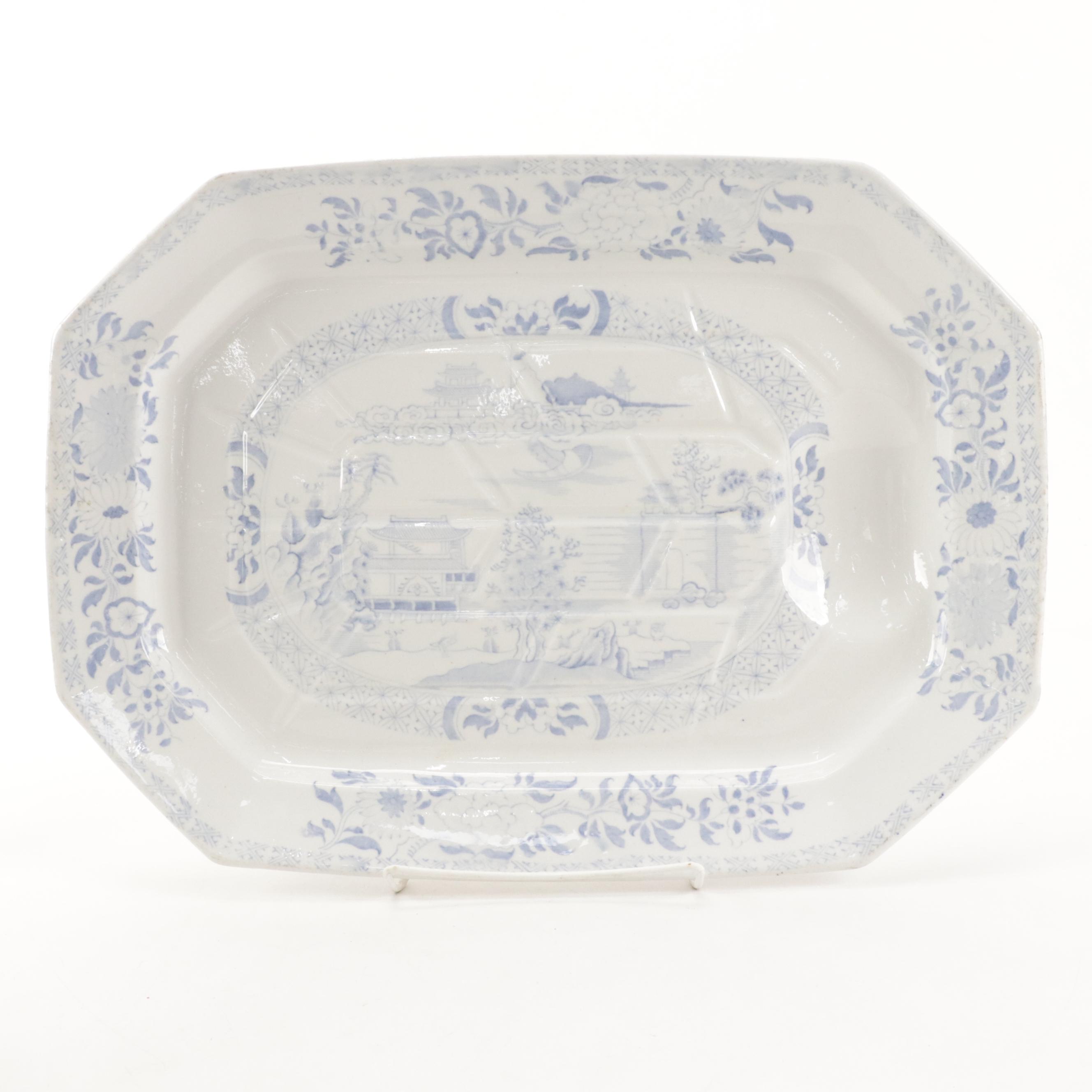 Mason's Ironstone Meat Platter with Wedgwood Plate and Chinese Rice Dishes