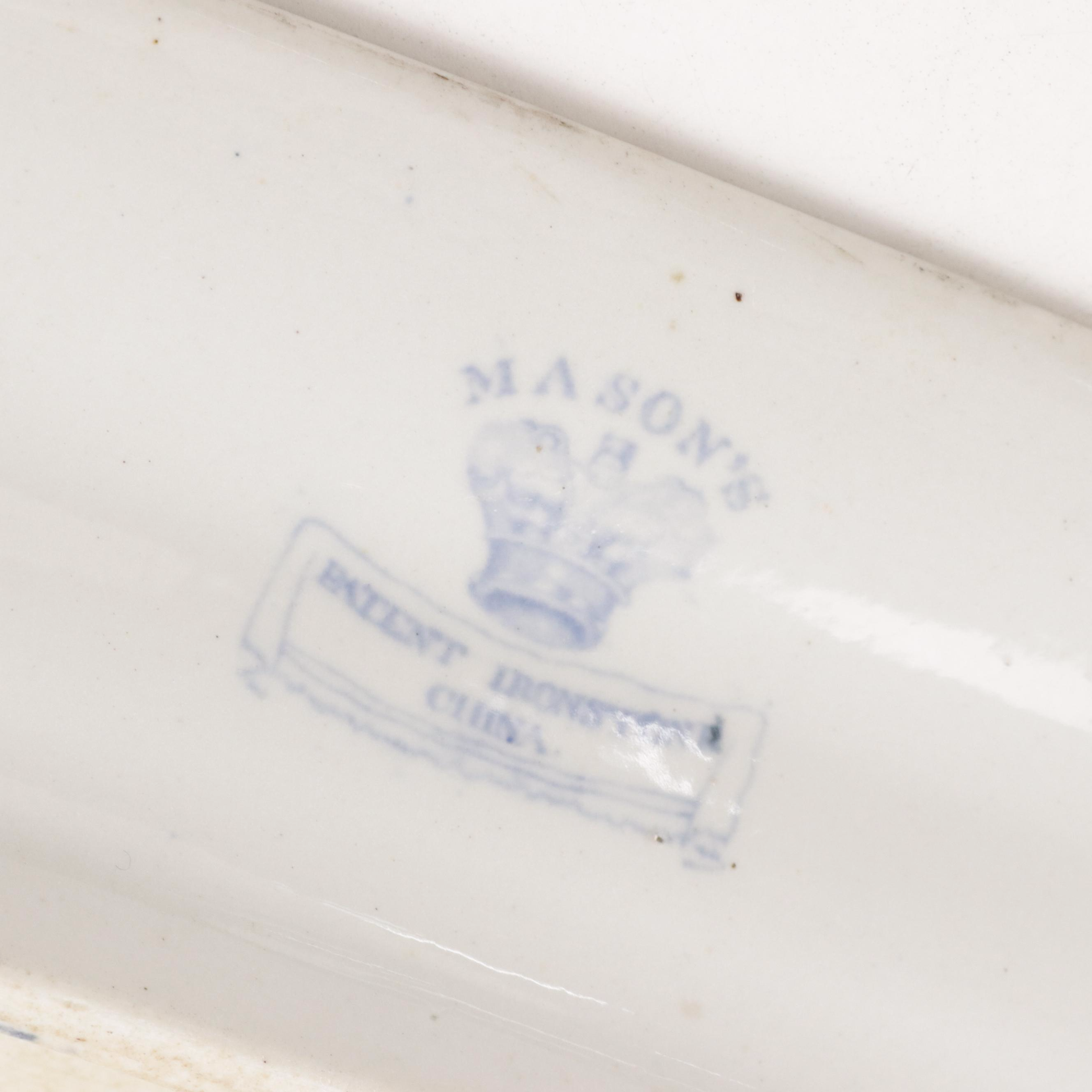 Mason's Ironstone Meat Platter with Wedgwood Plate and Chinese Rice Dishes