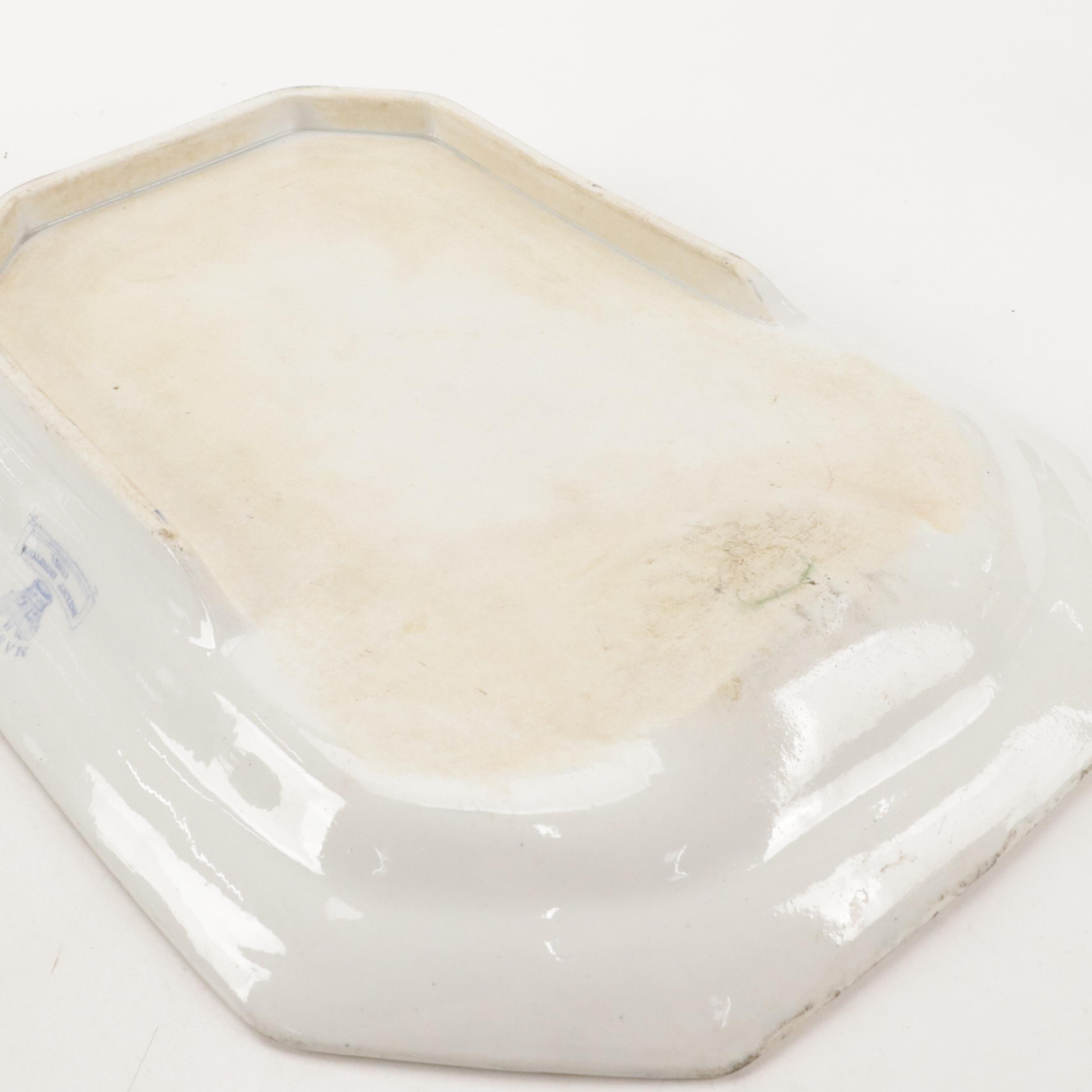 Mason's Ironstone Meat Platter with Wedgwood Plate and Chinese Rice Dishes