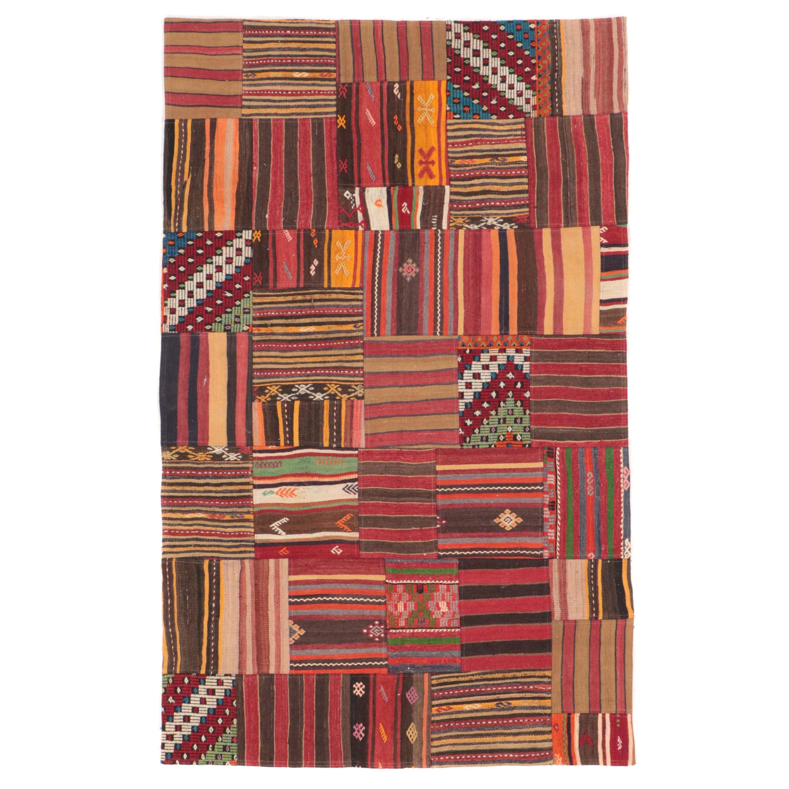 5'6 x 8'9 Handmade Turkish Pieced Patchwork Area Rug