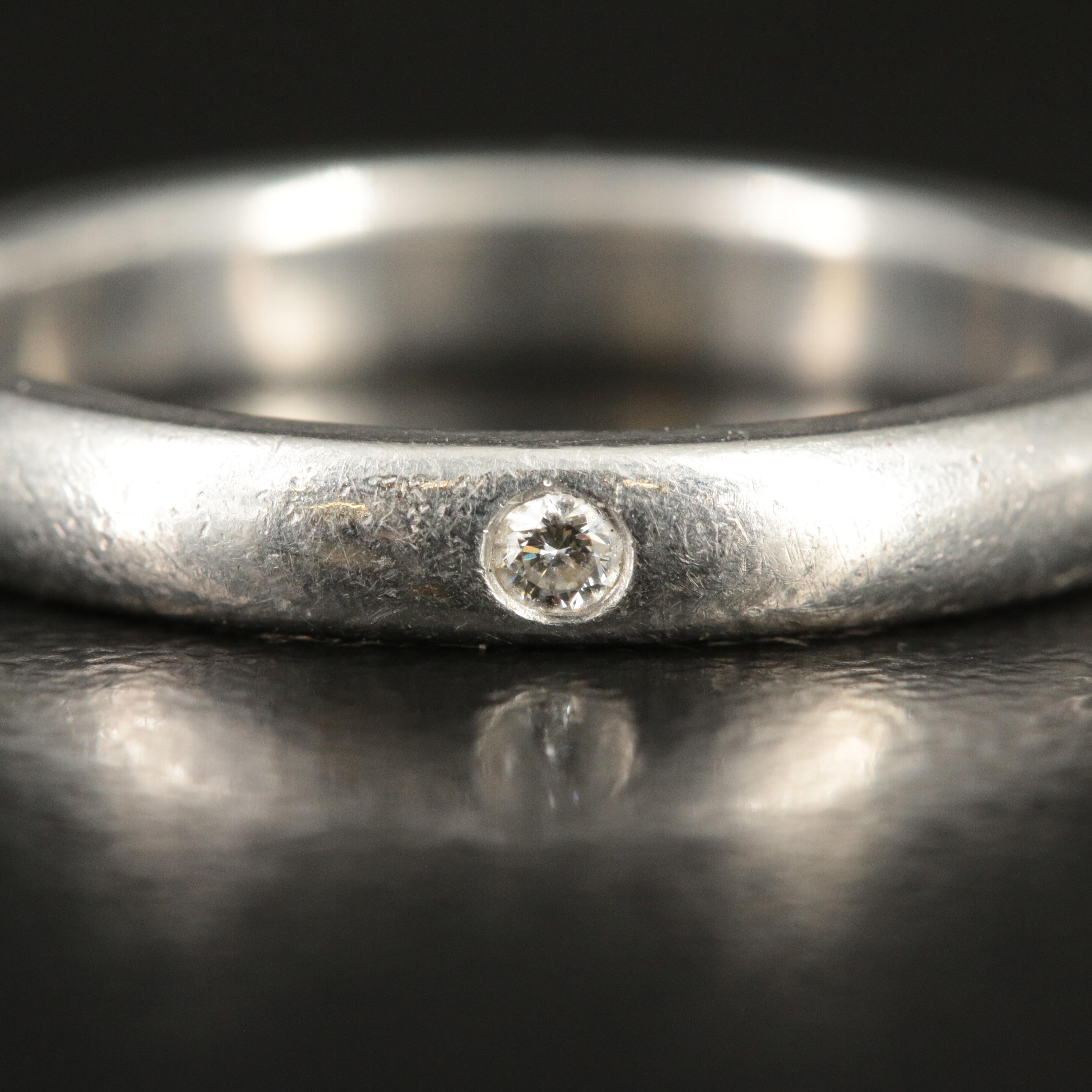 Elsa Peretti for Tiffany & Co. Platinum Band with Diamond Accent