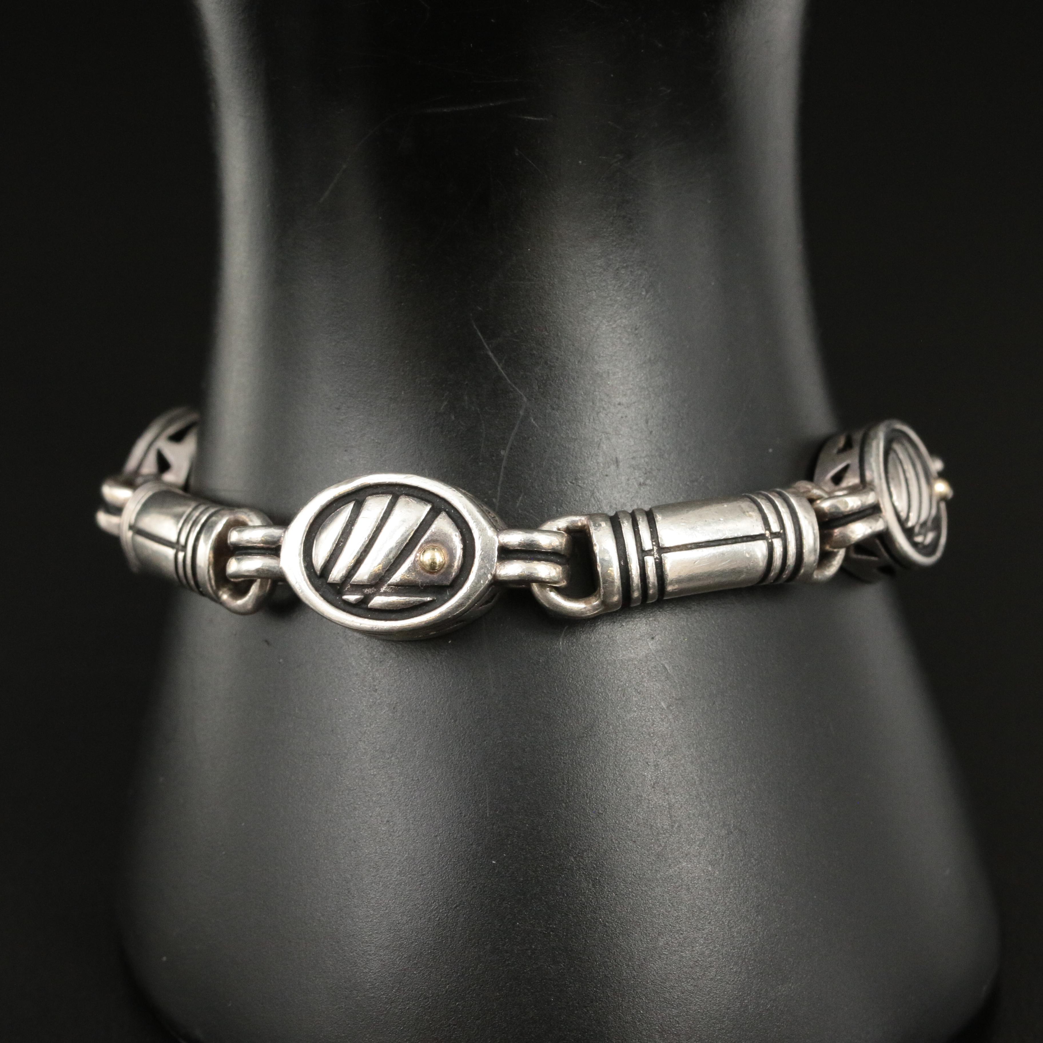 Sterling Toggle Bracelet with 18K Gold Accents