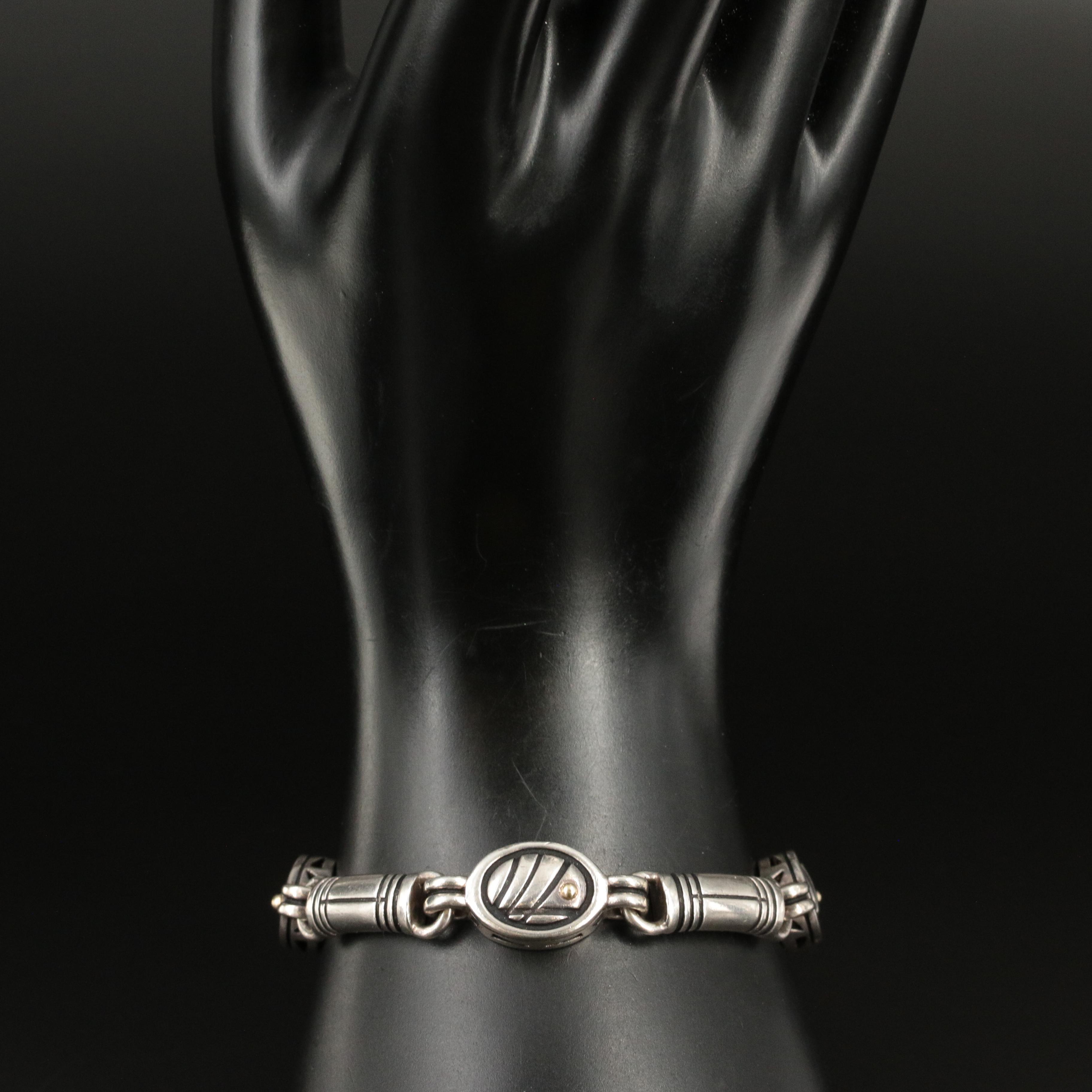 Sterling Toggle Bracelet with 18K Gold Accents