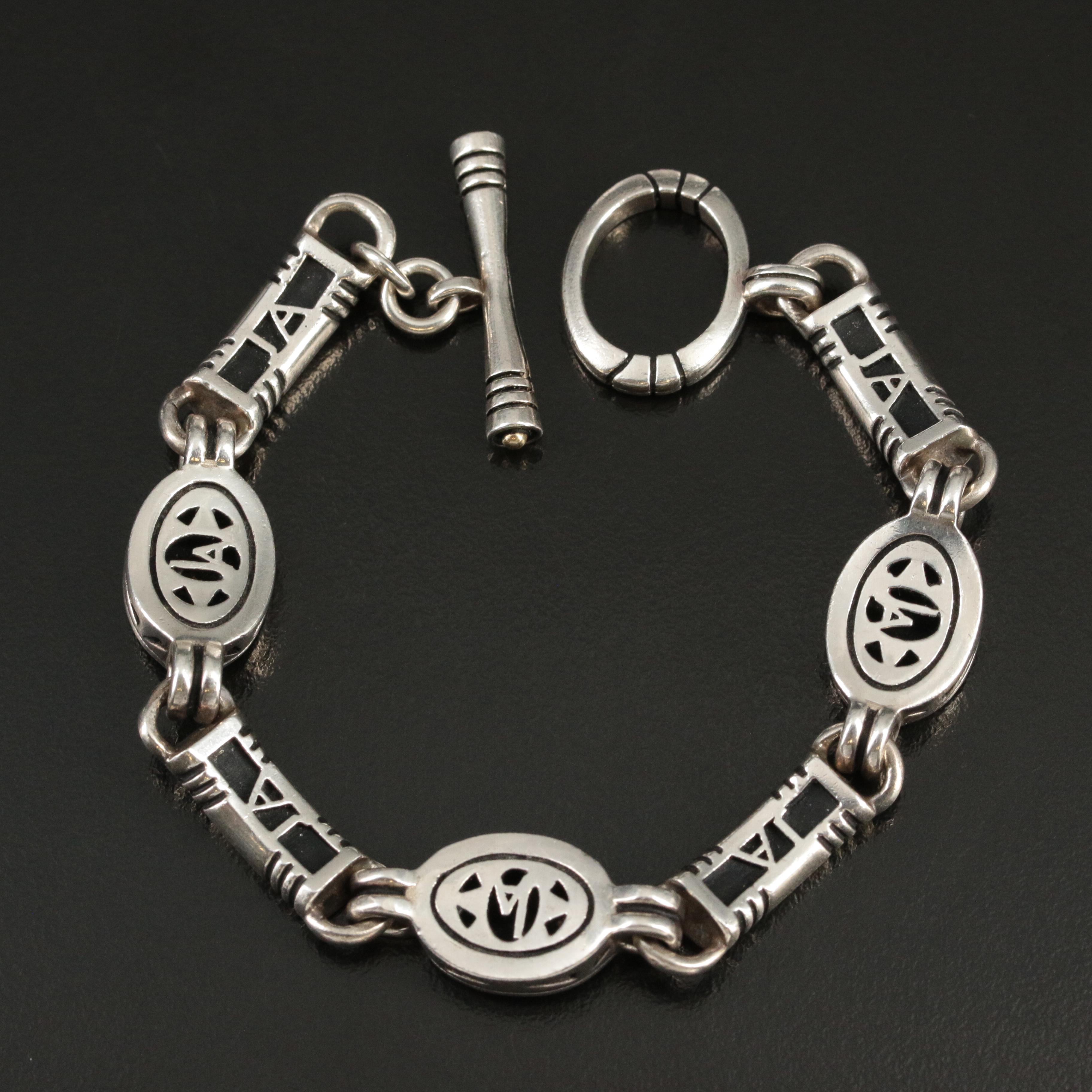 Sterling Toggle Bracelet with 18K Gold Accents