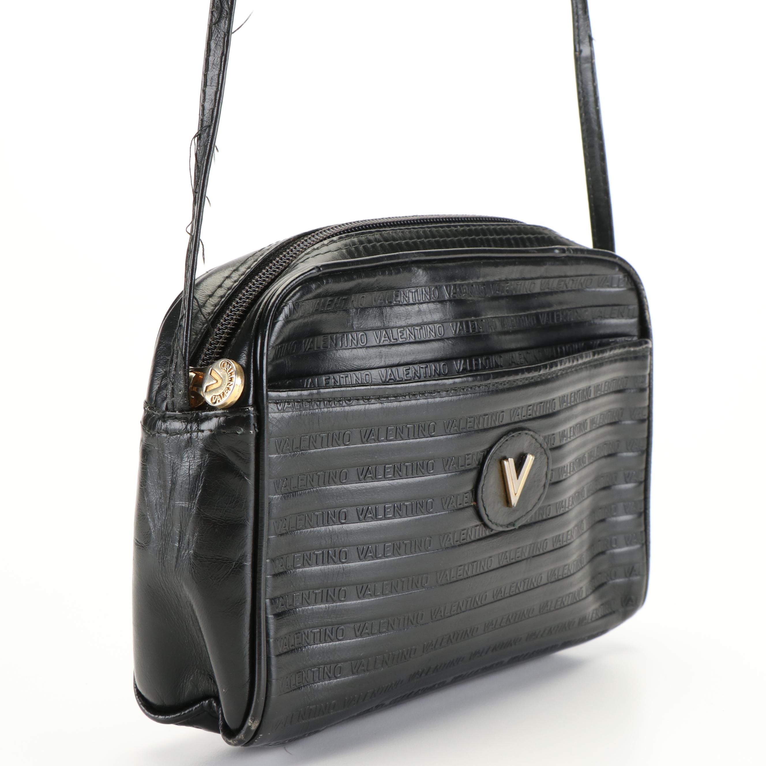 Mario Valentino Black Leather Shoulder Bag