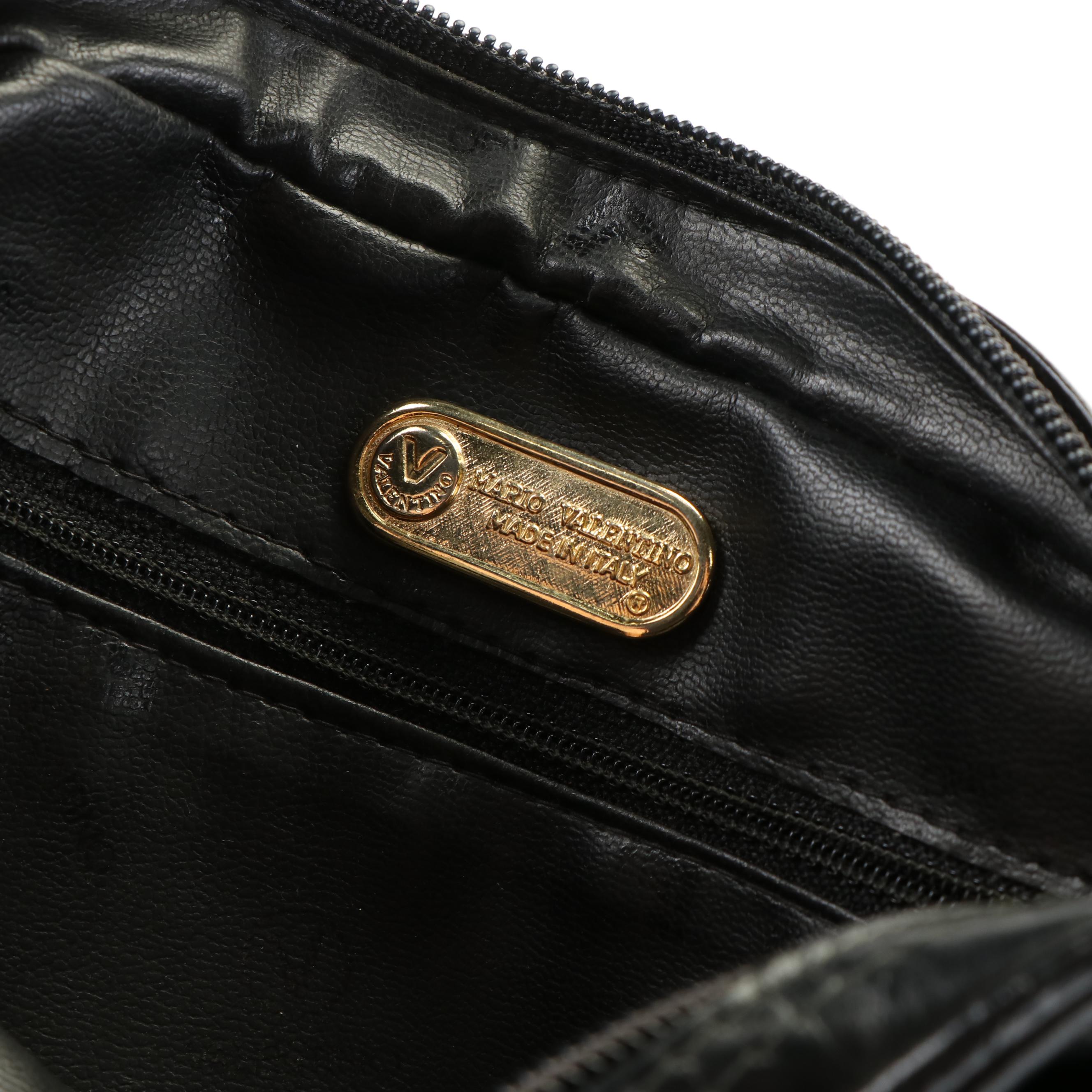 Mario Valentino Black Leather Shoulder Bag