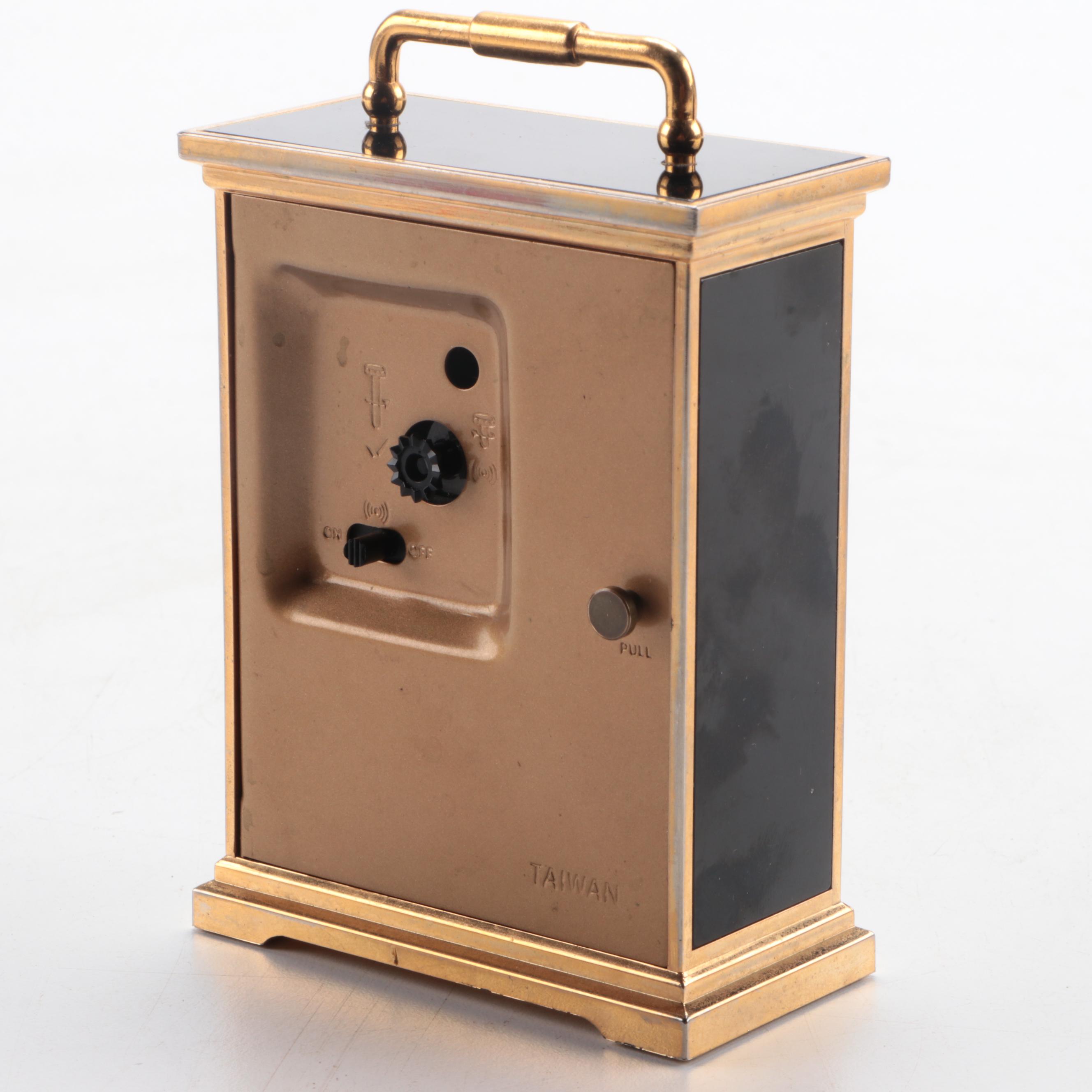 Howard Miller Gilt Metal and Black Enamel Carriage Clock EBTH