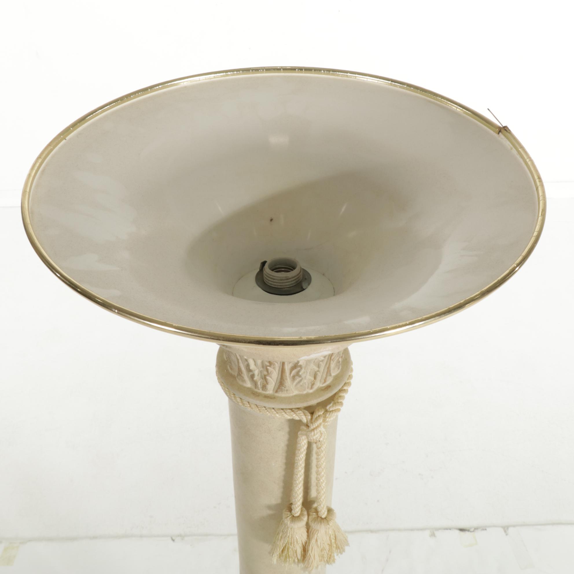 Neoclassical Style Cast Plaster Torchiere Floor Lamp, Late 20th Century