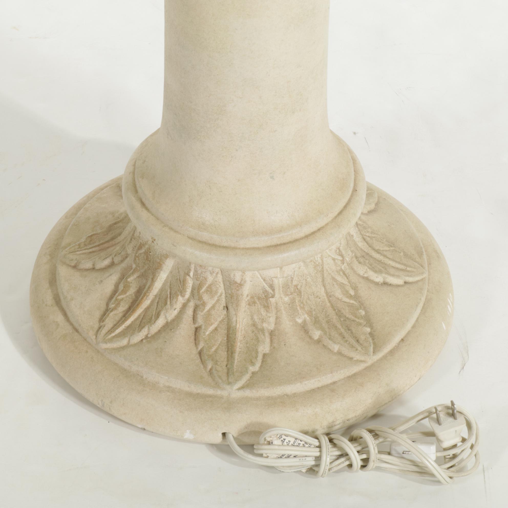 Neoclassical Style Cast Plaster Torchiere Floor Lamp, Late 20th Century