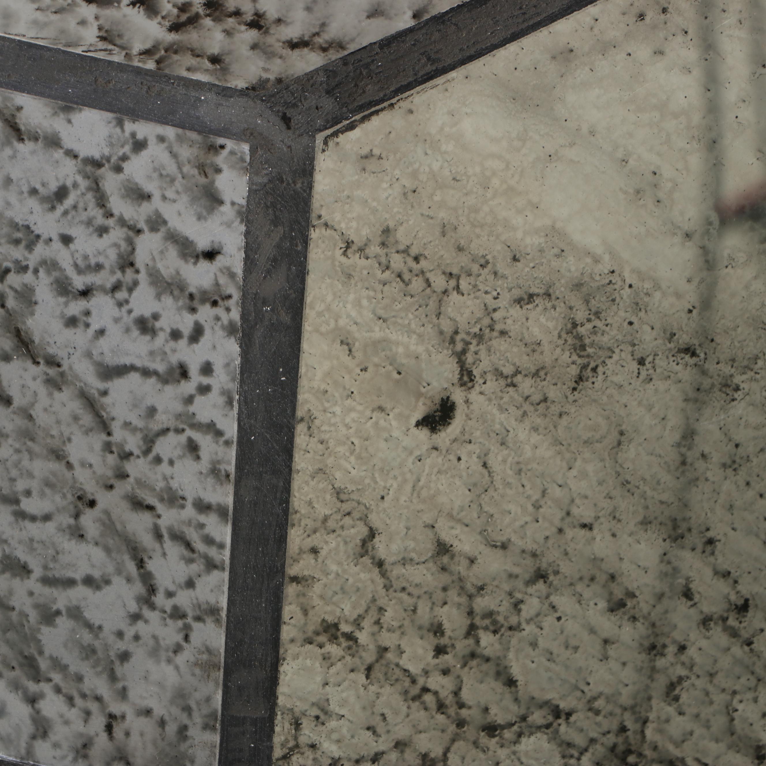 Modernist Style Mirrored Glass Faceted Coffee Table