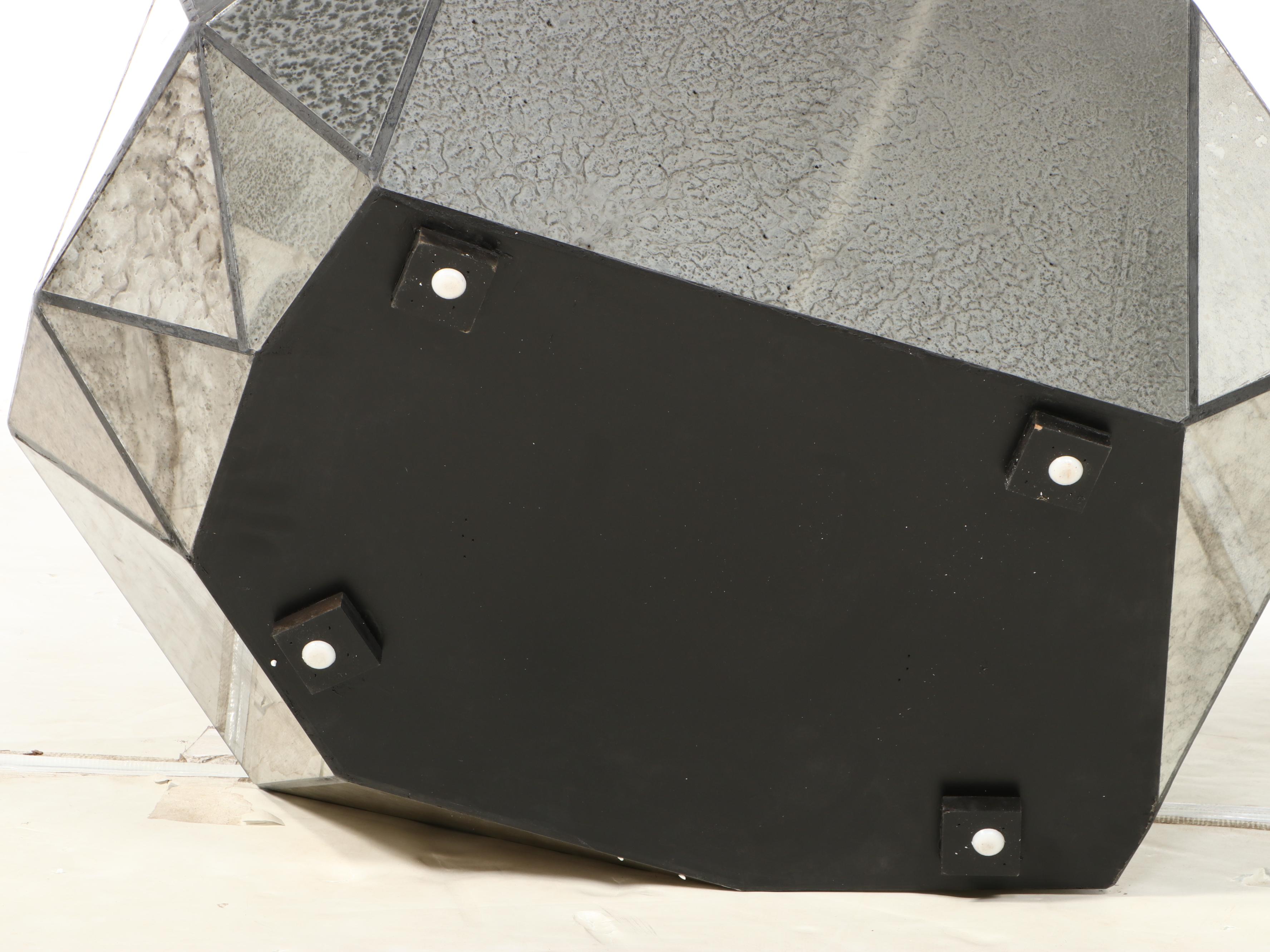 Modernist Style Mirrored Glass Faceted Coffee Table