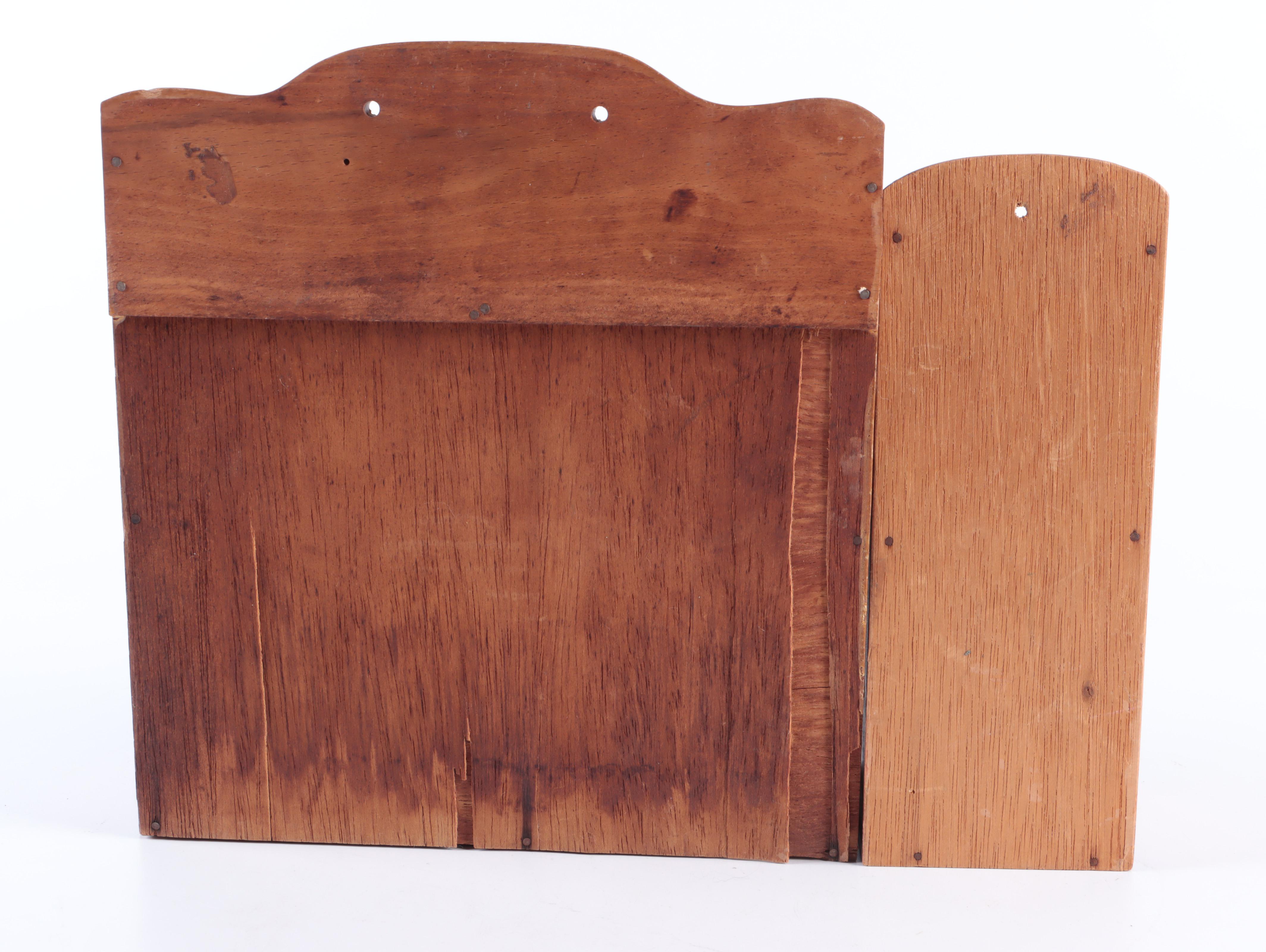 Miniature Wooden Sewing Notions Cabinets with Buttons in Glass Jar