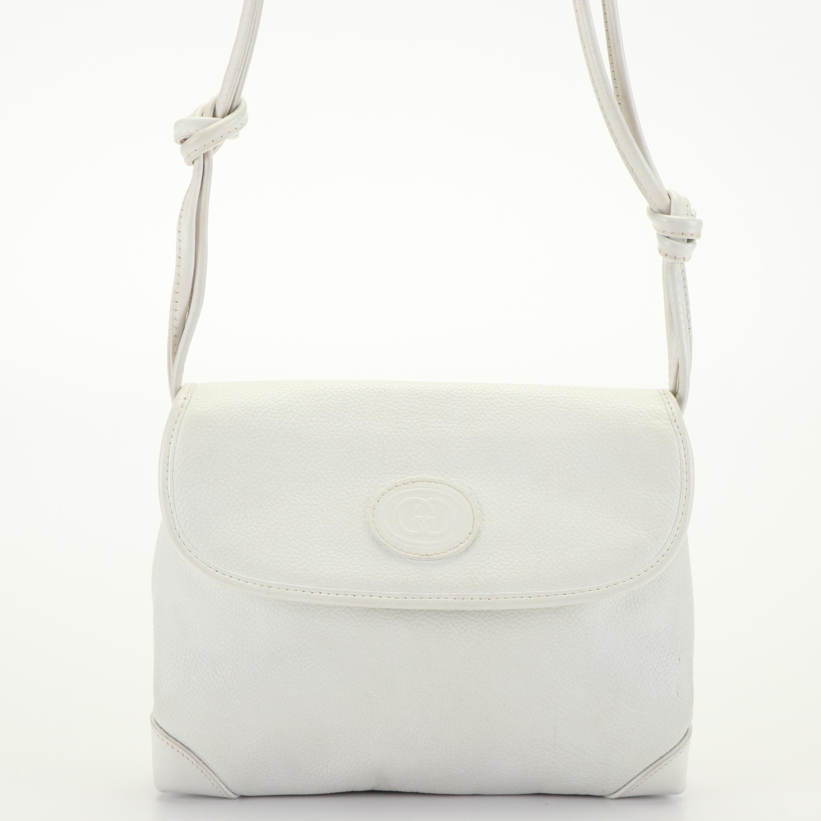 Gucci White Leather Crossbody Bag