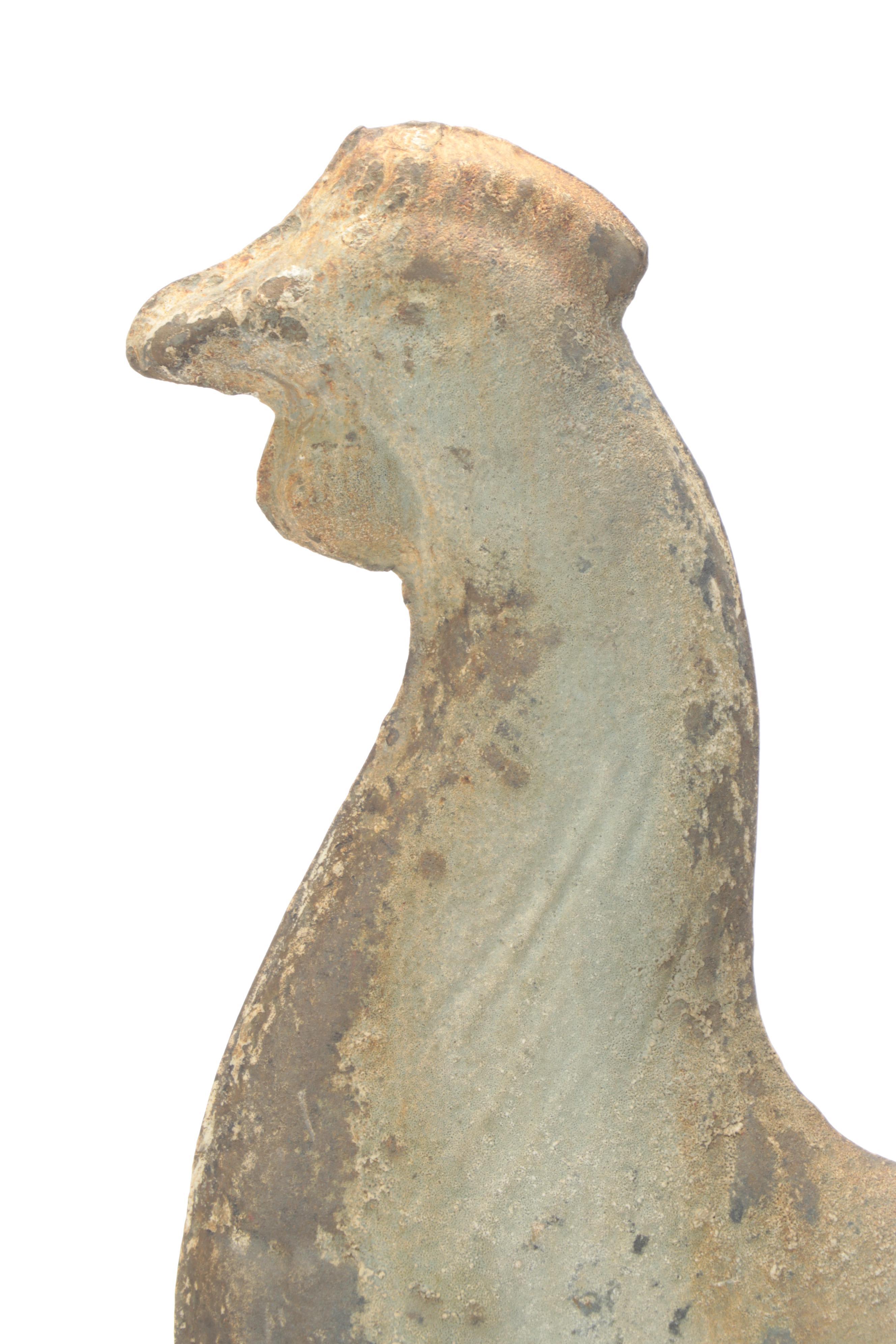 Galvanized Metal Rooster Weathervane Topper on Stand