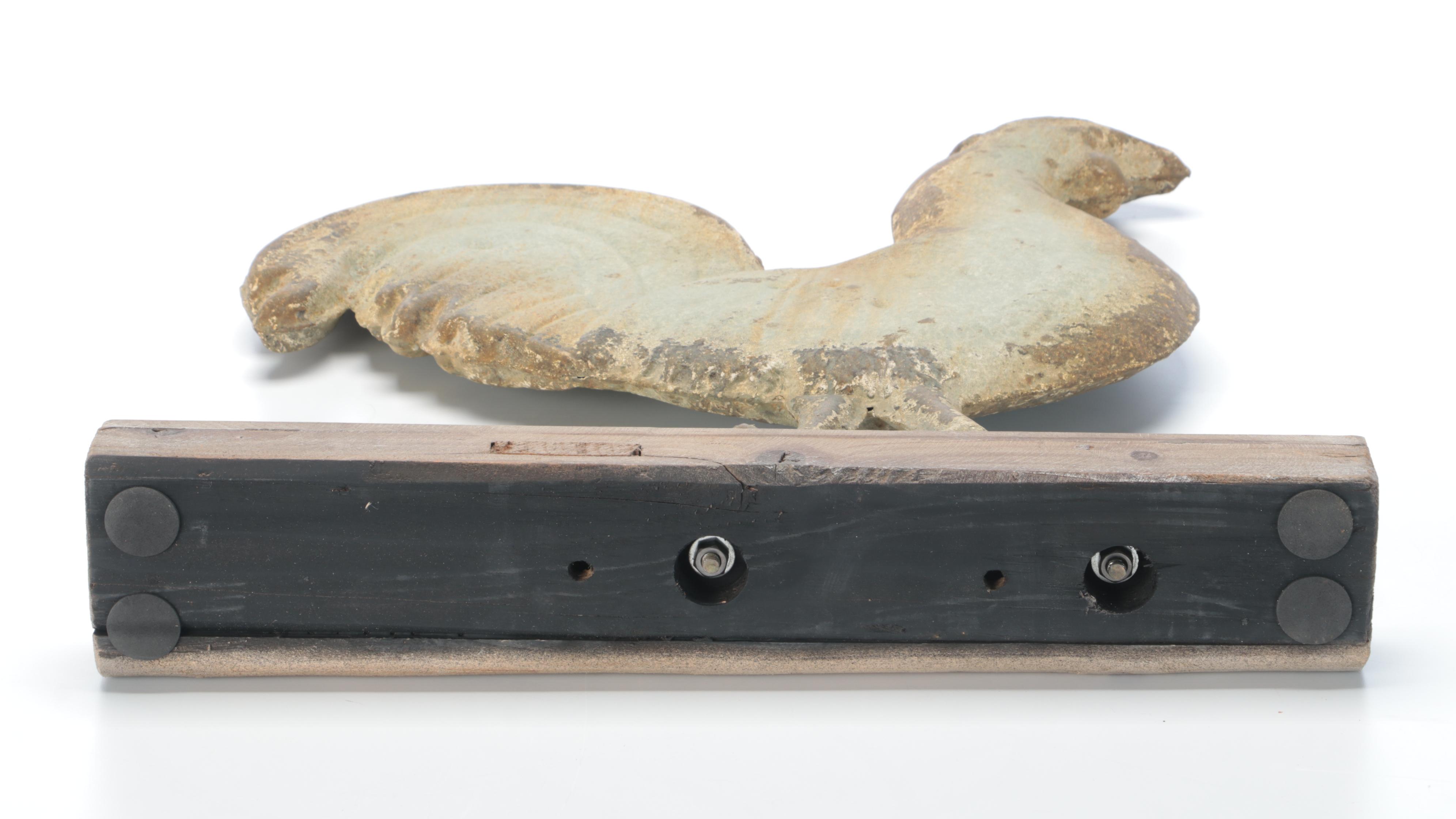 Galvanized Metal Rooster Weathervane Topper on Stand