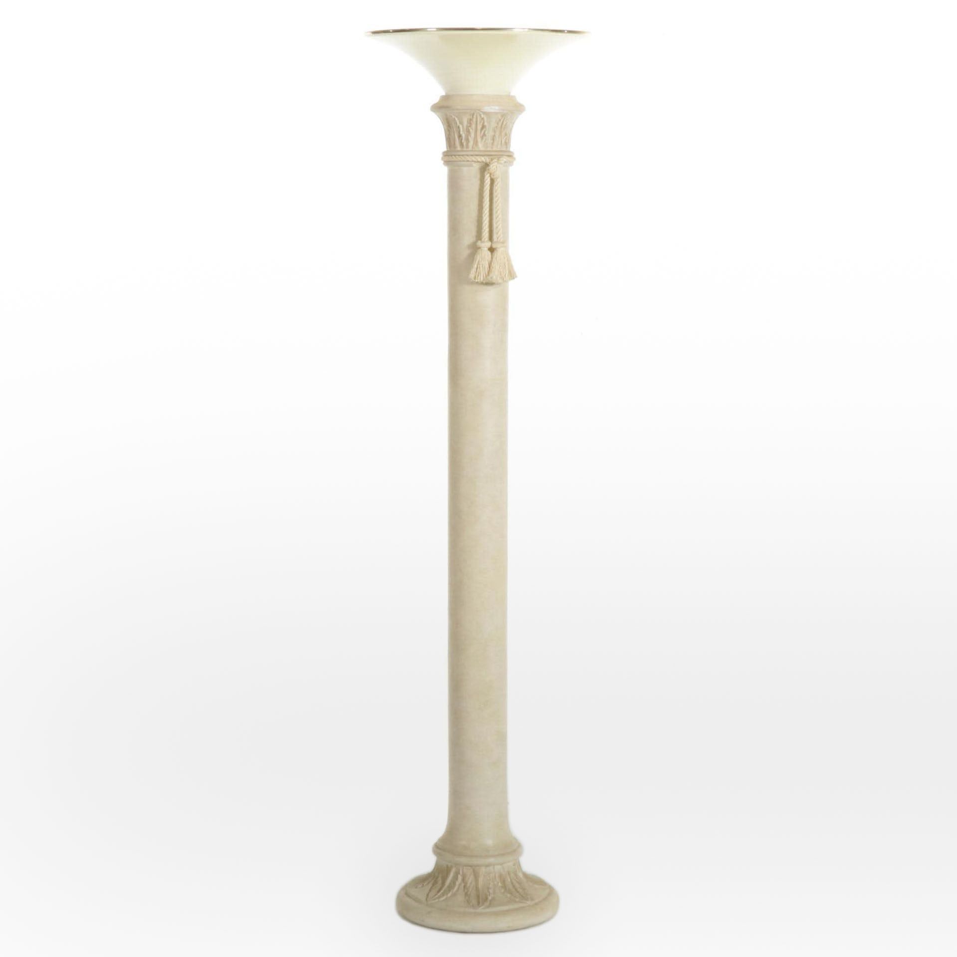 Neoclassical Style Cast Plaster Torchiere Floor Lamp, Late 20th Century