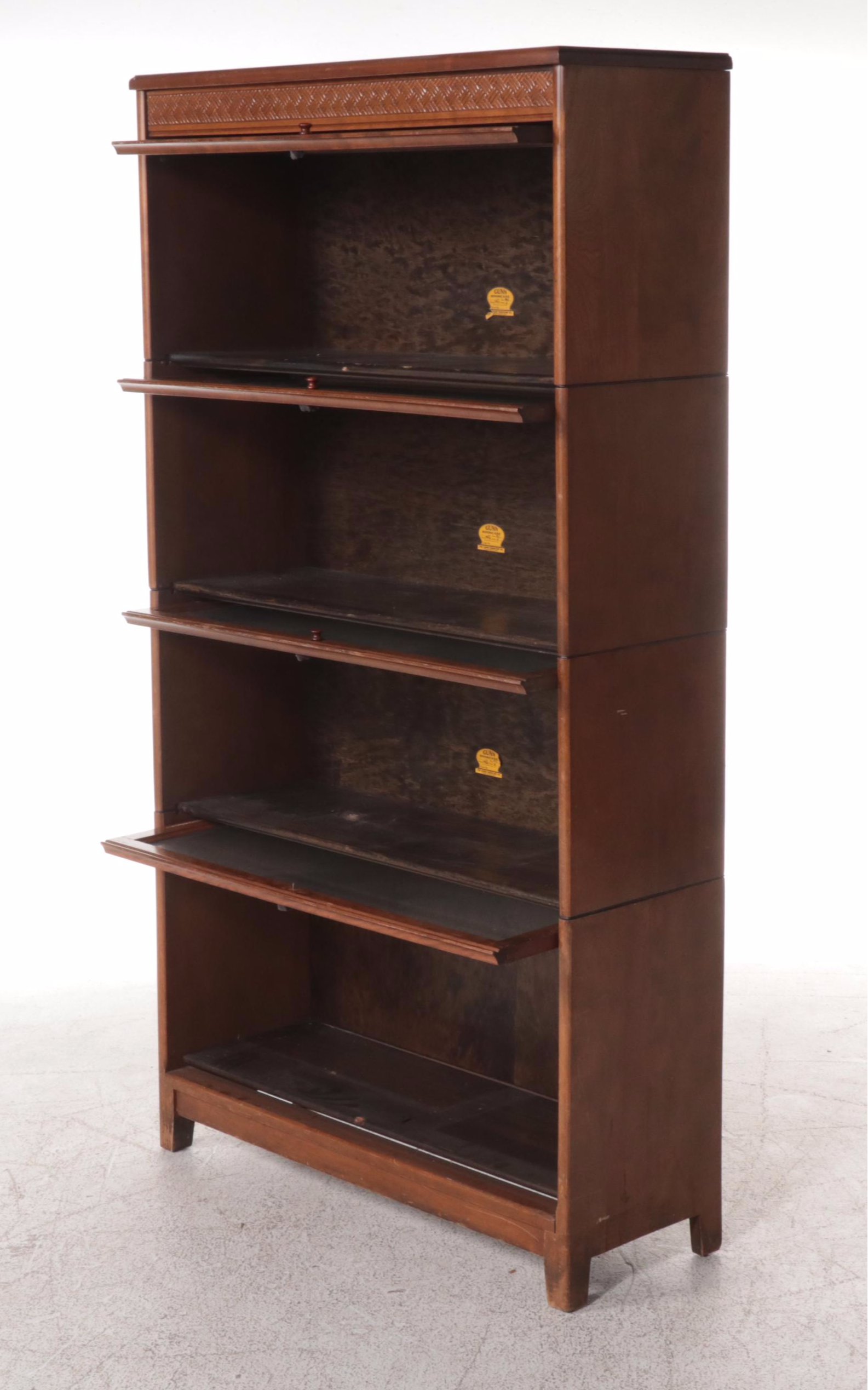 The Gunn Furniture Co. Birch Four-Stack Barrister's Bookcase, 20th Century