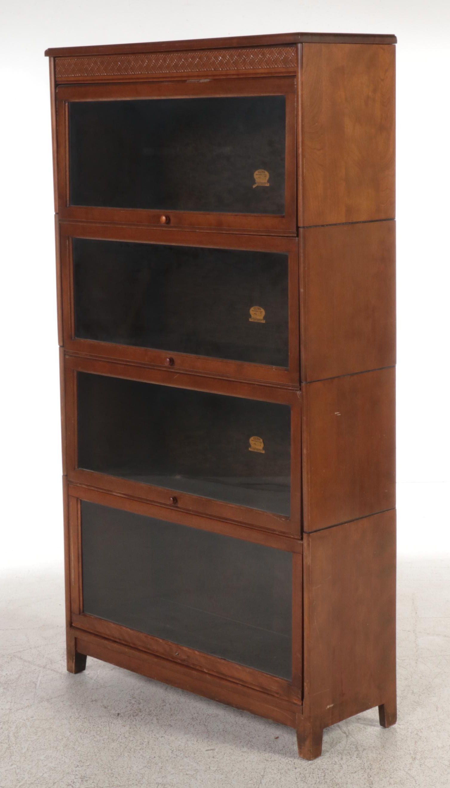 The Gunn Furniture Co. Birch Four-Stack Barrister's Bookcase, 20th Century