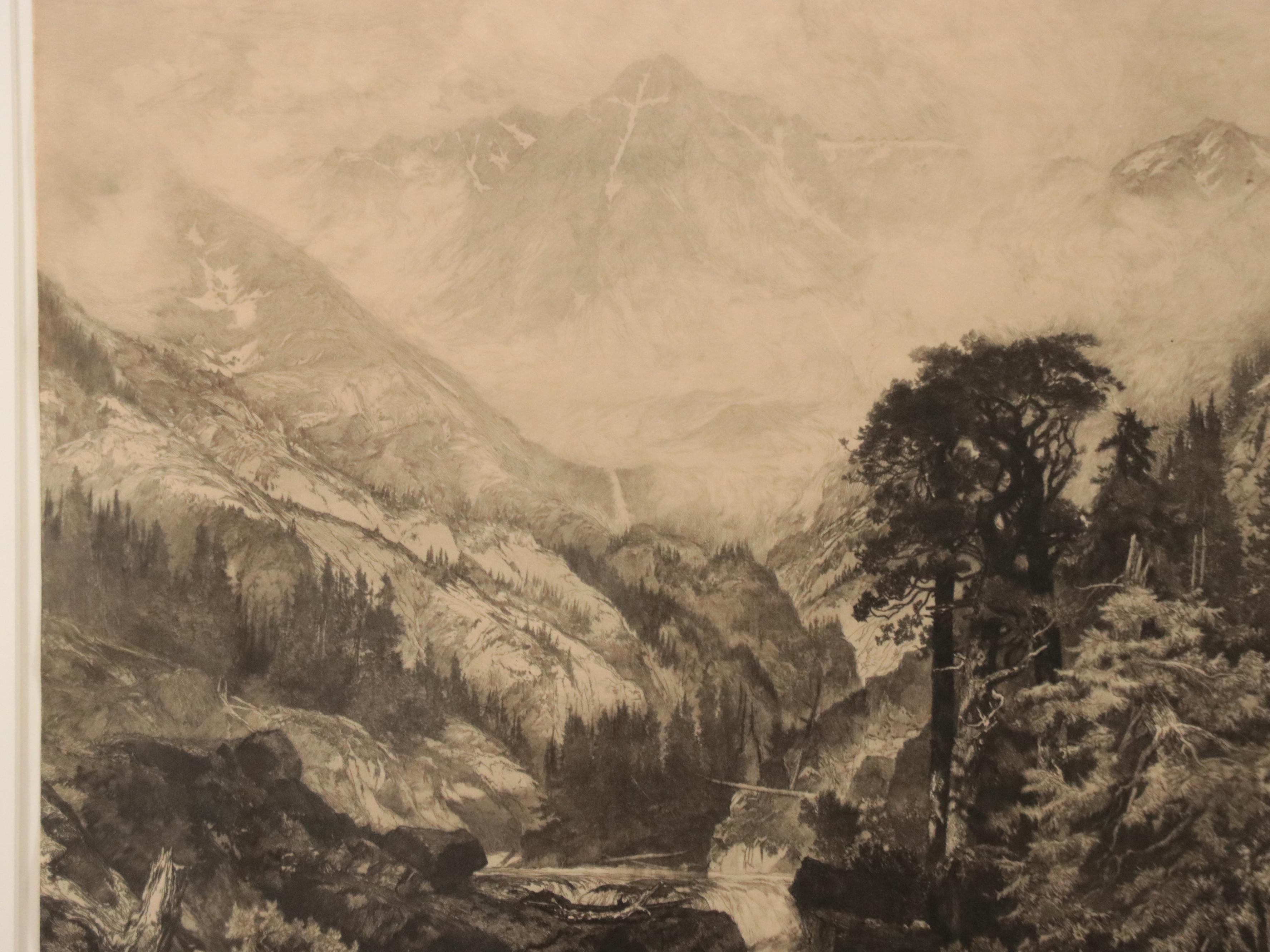 Thomas Moran Etching "Mountain of the Holy Cross," 1888
